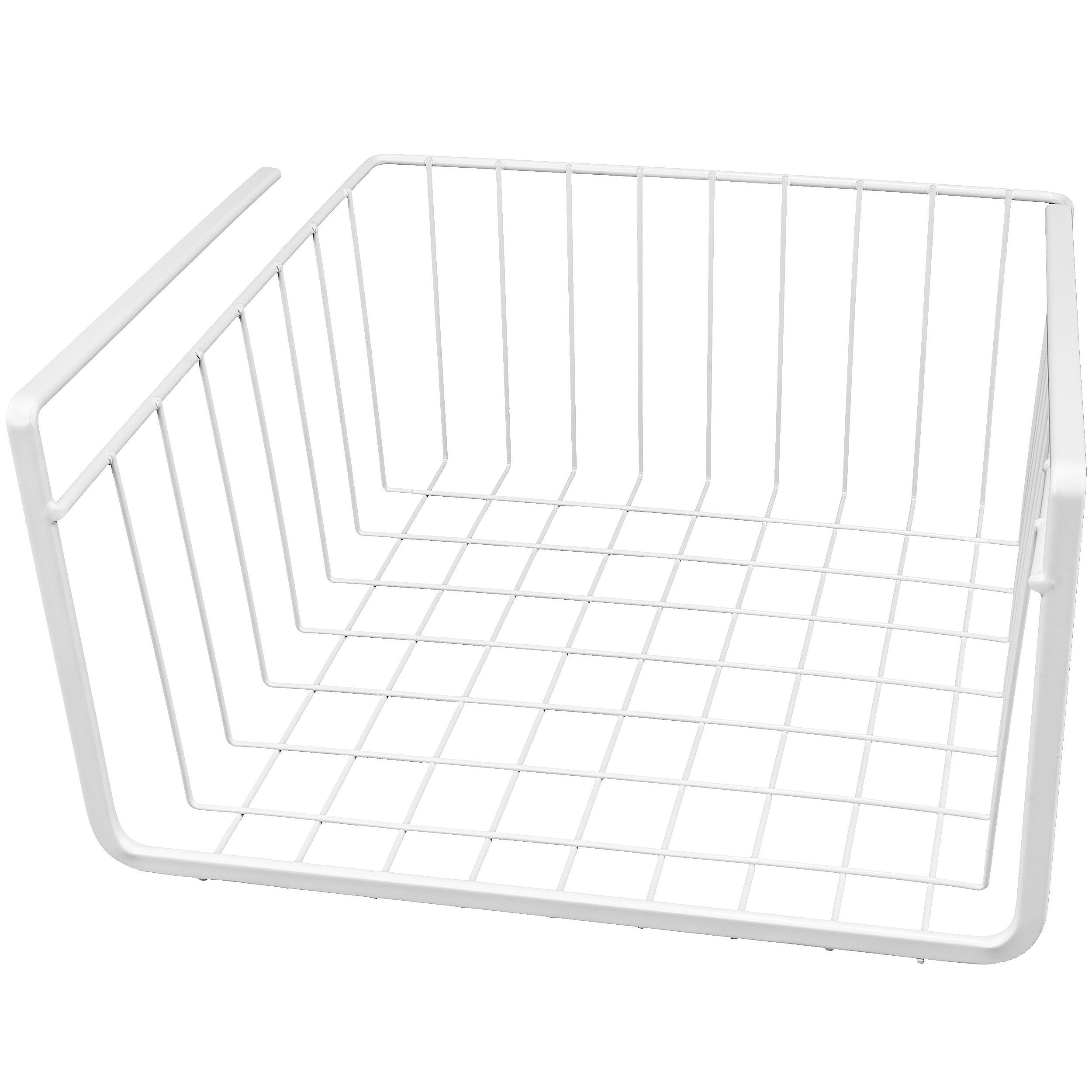 Southern Homewares White Wire Under Shelf Storage Organization Basket 10-Inch
