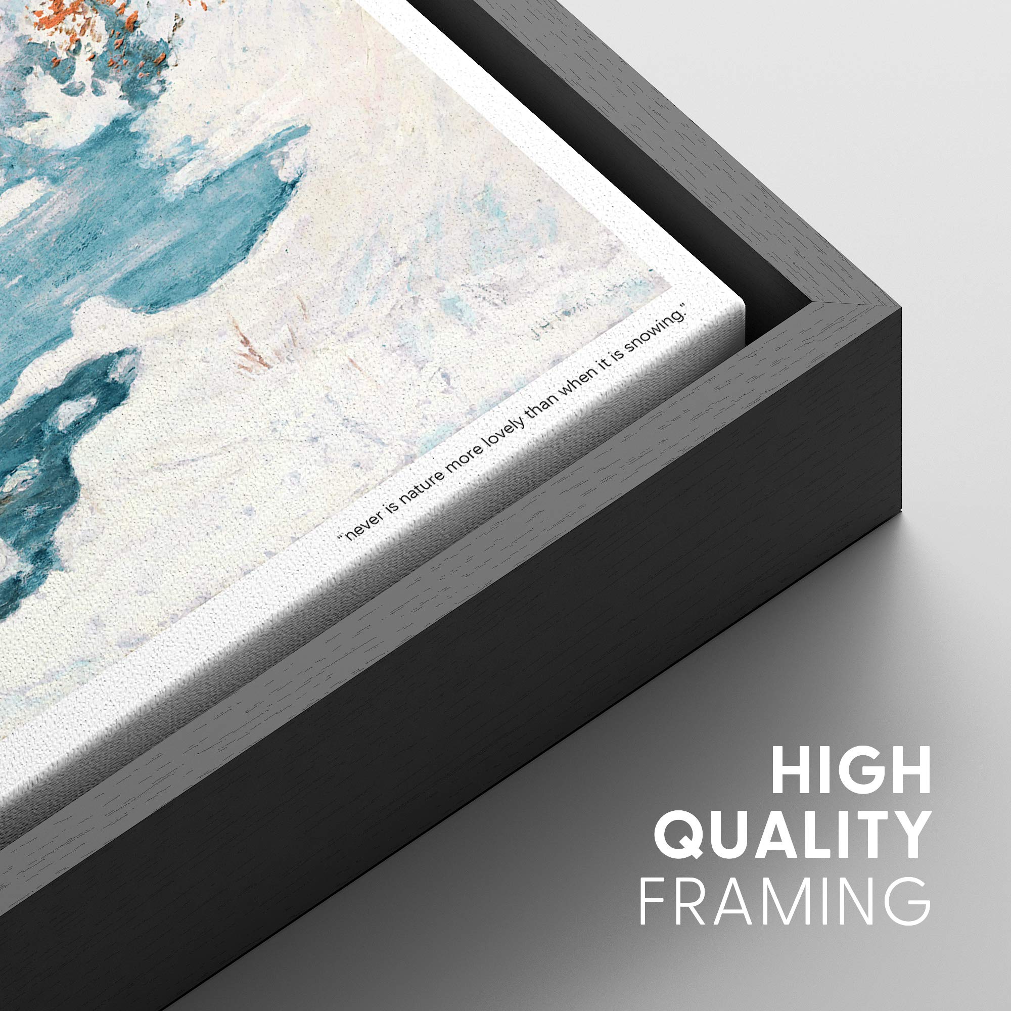 Idea4Wall Framed Canvas Print Wall Art Icebound Master Artist John Henry Twachtman Nature Wilderness Oil Painting Impressionism