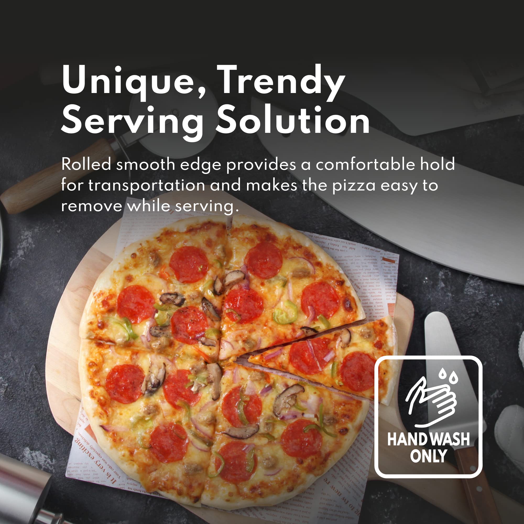 New Star Foodservice 51056 Restaurant-Grade Aluminum Pizza Pan, Baking Tray, Coupe Style, 18-Inch, Pack Of 6