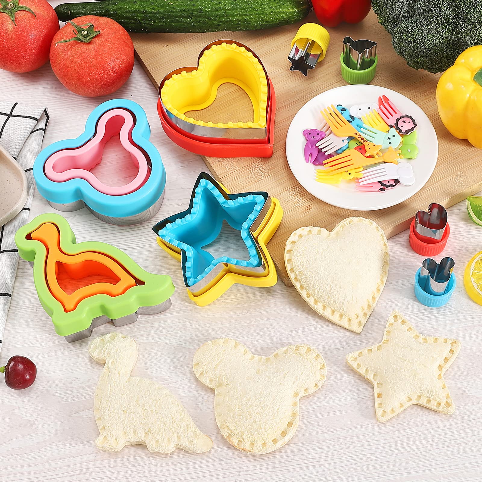 Uncrustables Maker,28 Pcs Sandwich Cutter And Sealer Set For Kids,Uncrustable Sandwich Cutter, Sandwich Cutters For Kids Lunch,