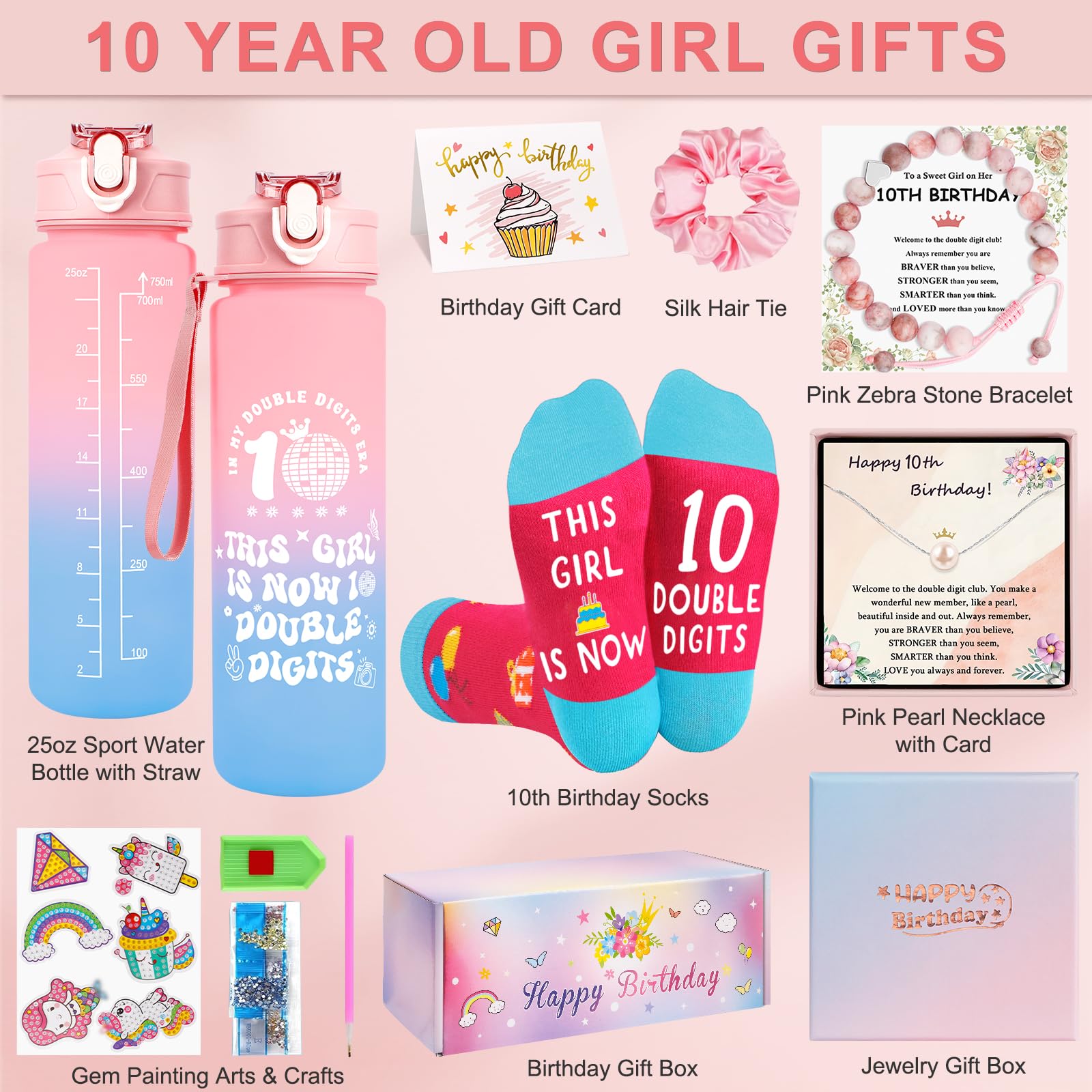 Juesly Gifts for 10 Year Old Girl, 10 Year Old Girl Birthday Gifts for Daughter, Granddaughter, Niece,10th Birthday Gift for Gir