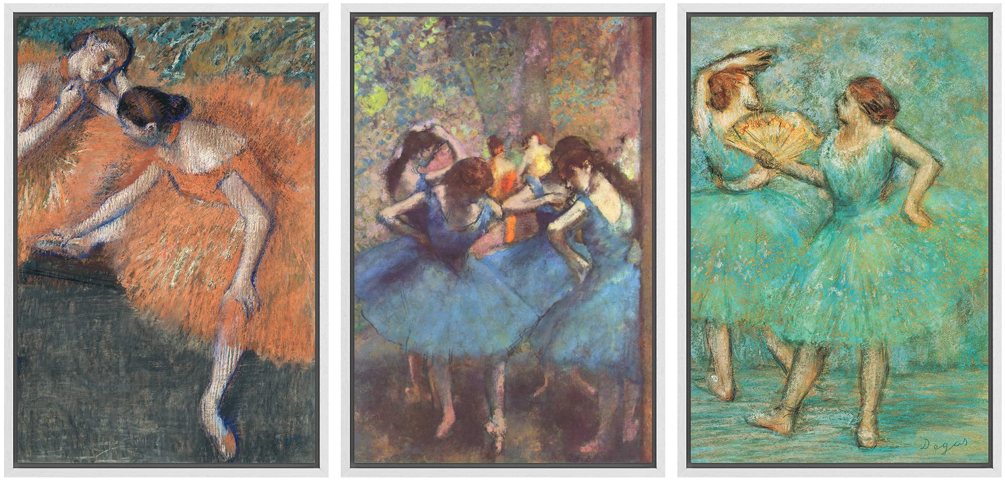Wall26 Framed Canvas Print Wall Art Set Dancers By Edgar Degas Cultural Historic Oil Painting Fine Art Reproduction Scenic Color