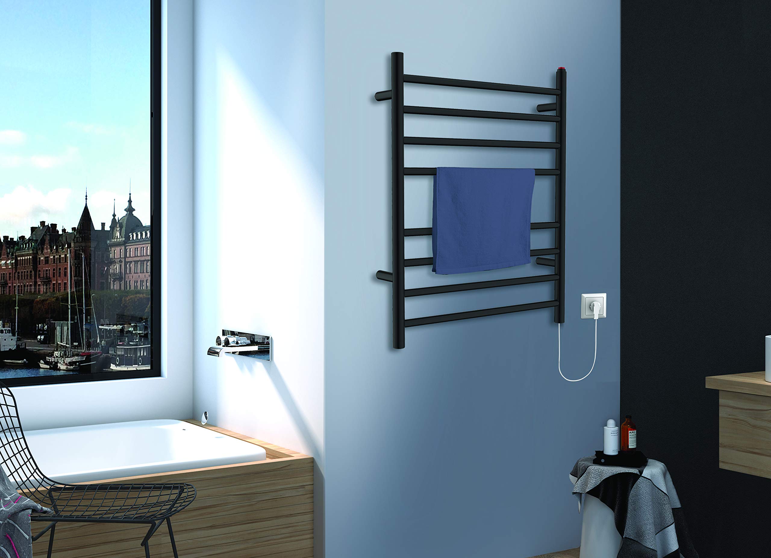 Kingston Brass TWW3624MB Templeton Wall Mount Hardwired or Plug-In Towel Warmer  Matte Black