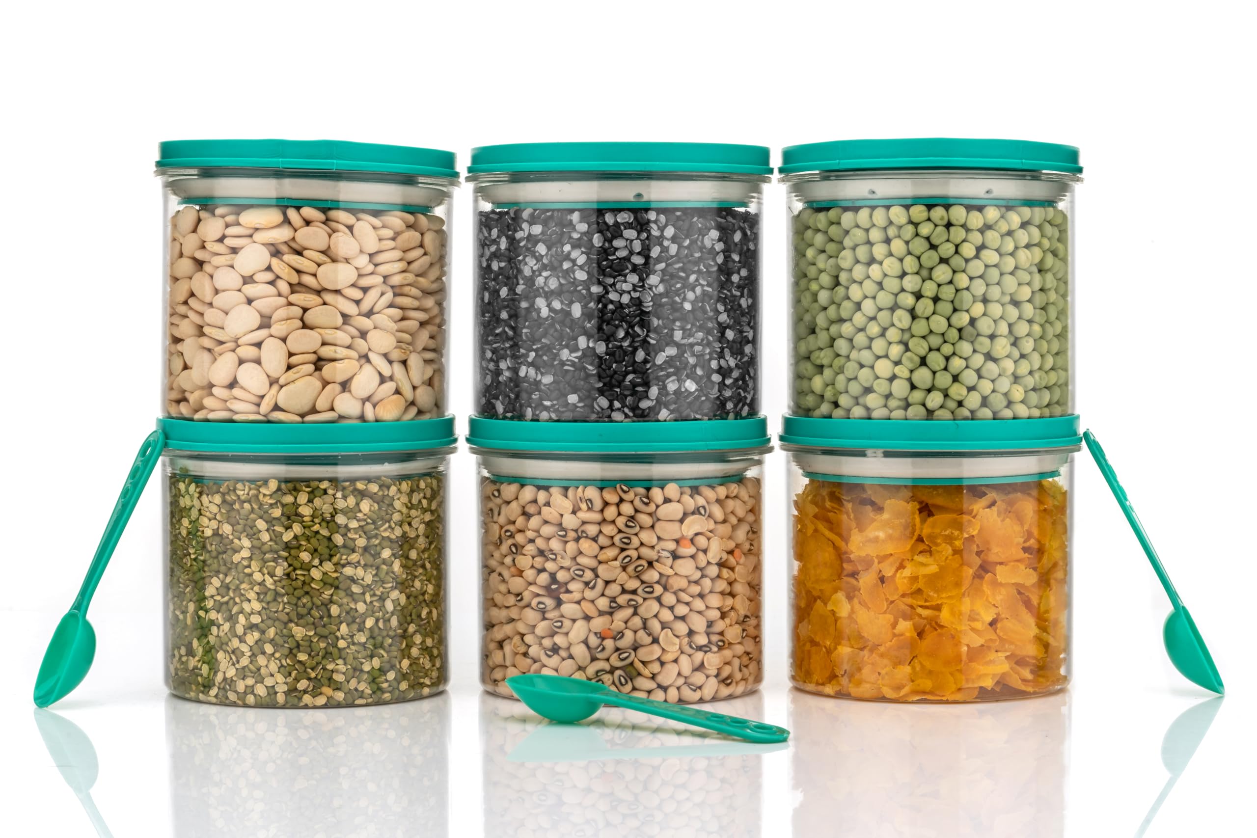 Reeq Air Tight Kitchen Storage Container For Rice | Dal | Atta, BpaFree, Flour | Cereals | Snacks | Stackable | Modular, Round,