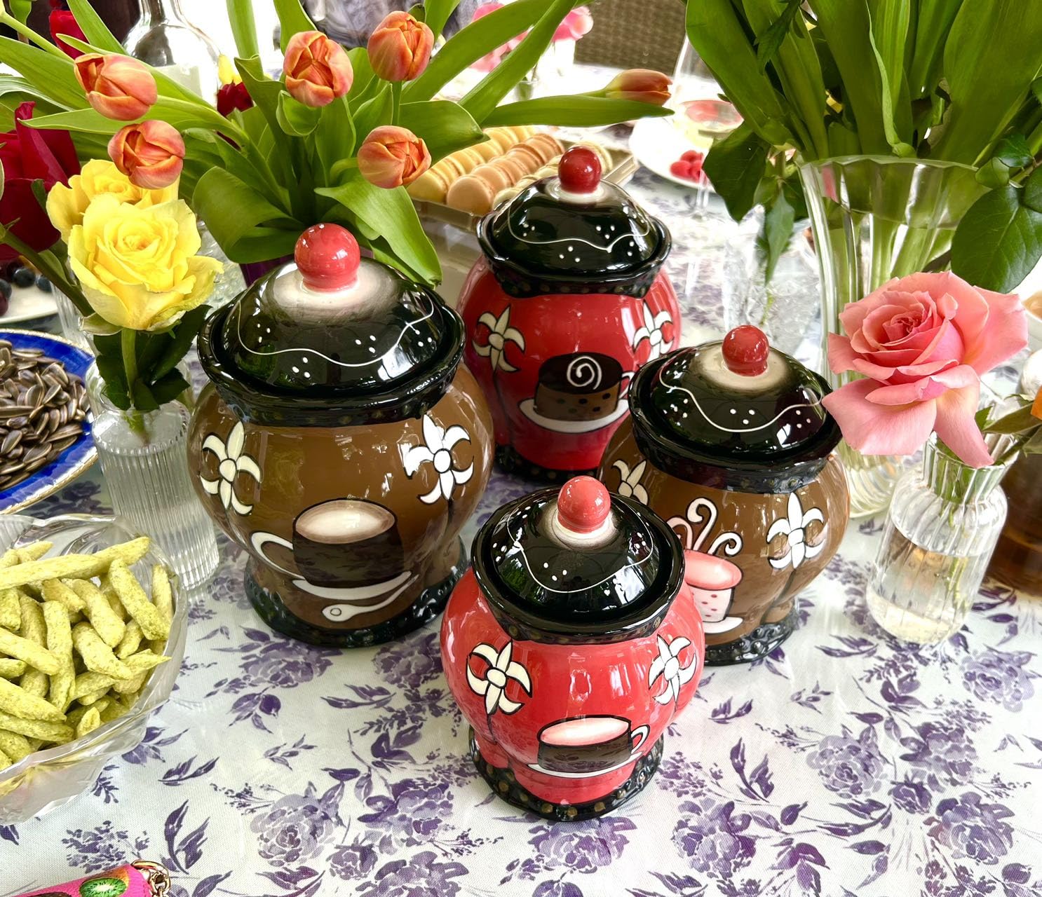 ACK Tuscany Colorful Coffee Bean Collection (4PC Canister Set)