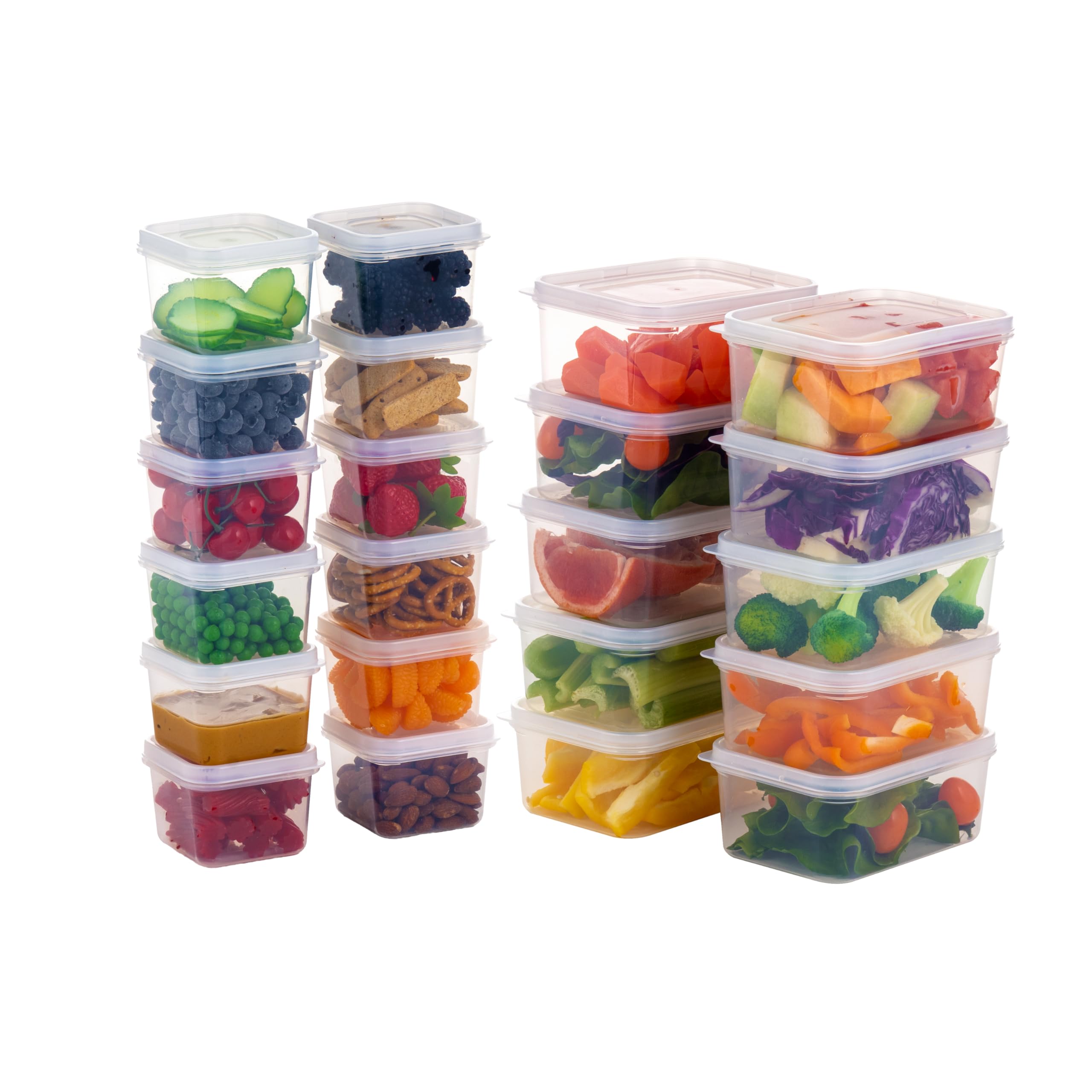IRIS USA Plastic Food Storage Containers, 44 Piece, 12oz + 45oz Combo Set, 22 Food Containers With Lids, Leftovers Meal Prep Off