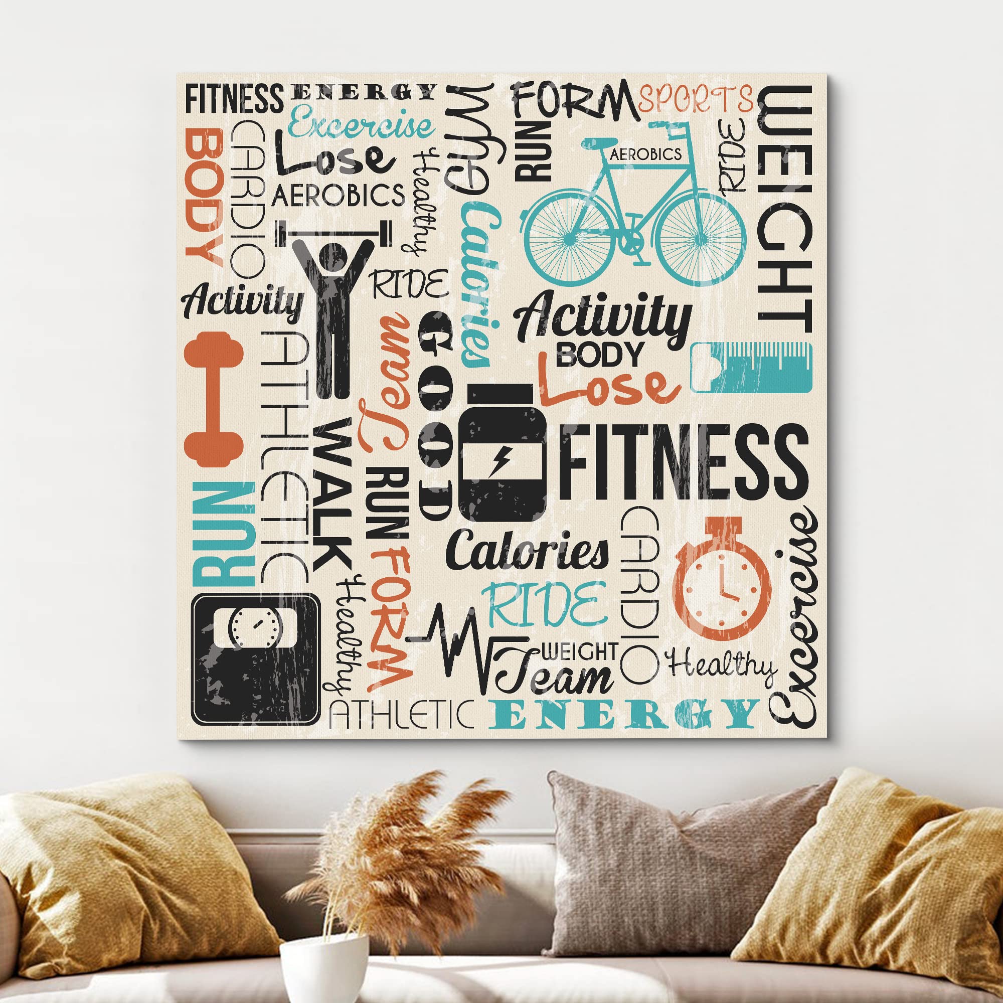 Wall26 Canvas Print Wall Art Motivational Fitness & Exercise Collage Sports Athletes Digital Art Modern Art Chic Bohemian Relax/