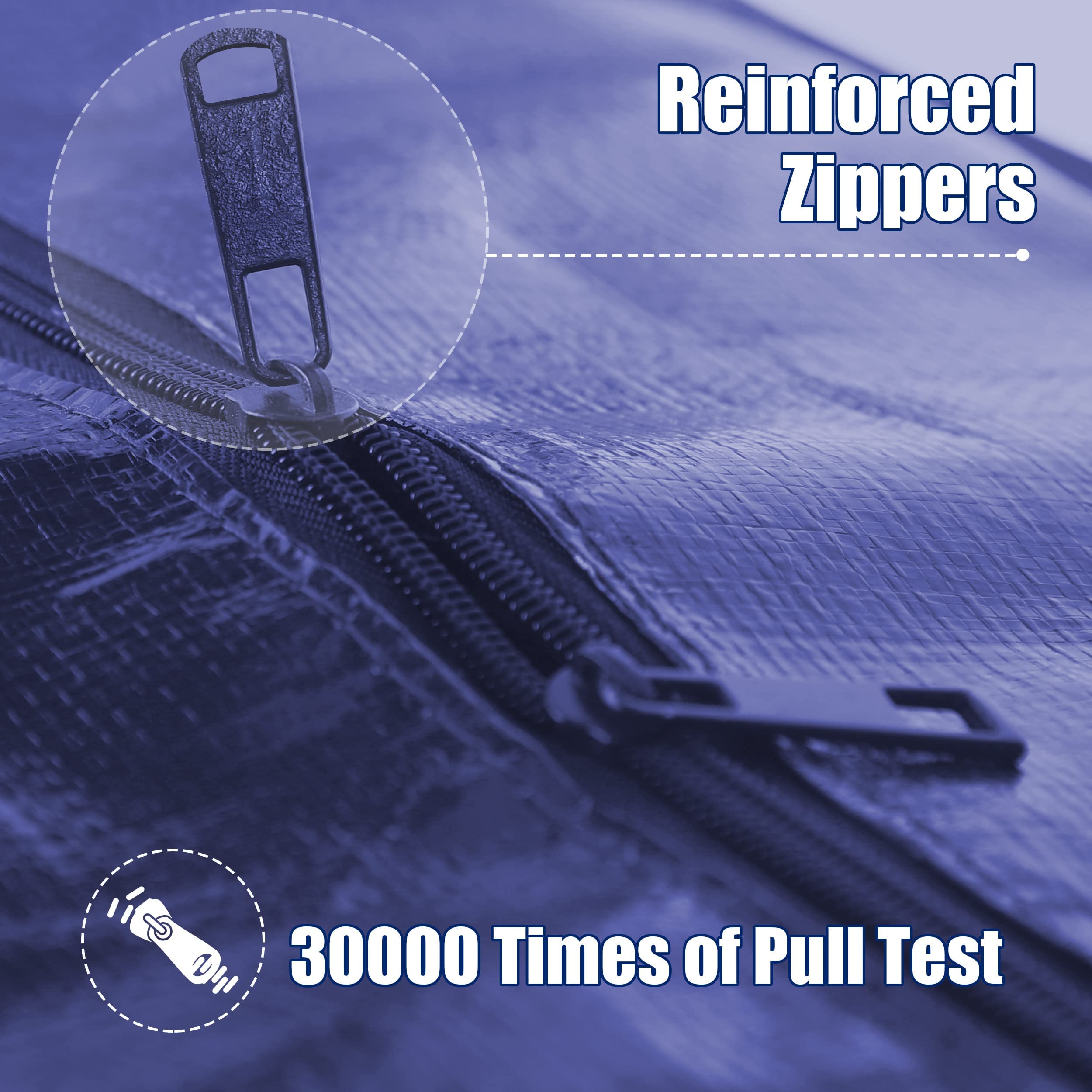 SWEET DOLPHIN 12 Pack Extra Large Moving Bags with Strong Zippers & Carrying Handles  Heavy Duty Storage Tote for Space Saving Moving Storage  Fold Flat  Alternative to Moving Box (Navy Blue)