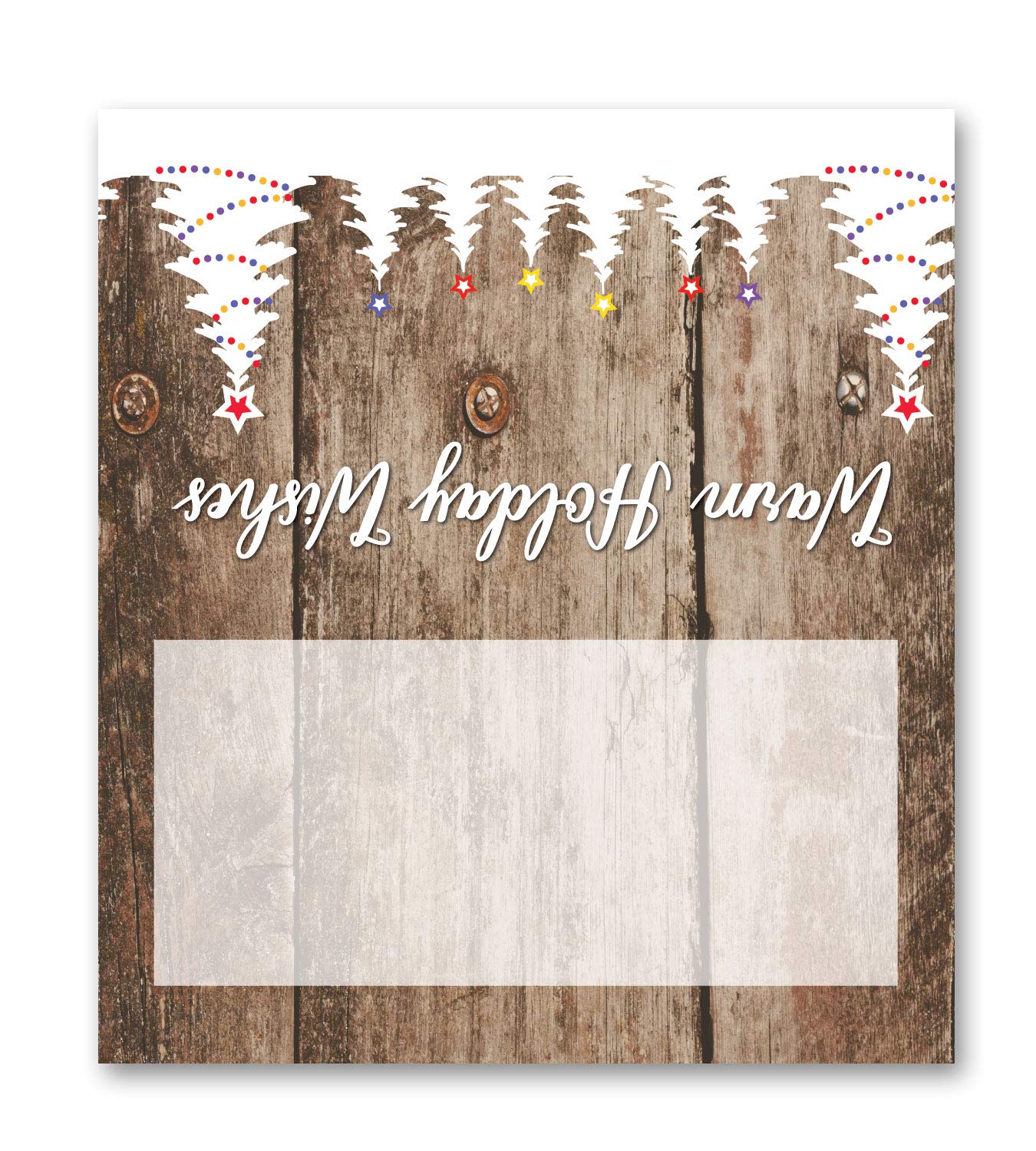 Stonehouse Collection Rustic Christmas Place Cards - 25 Rustic Trees Christmas Table Tents - Name Place Cards (Rustic Trees)