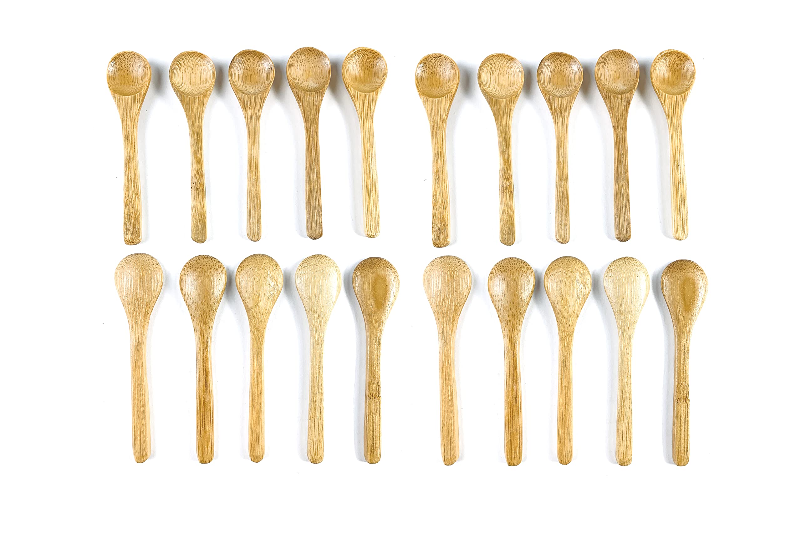 Japanbargain 3700, Matcha Scoops Mini Bamboo Spoons For Spices Tea Salt Sugar Condiment, 4 Inch, Pack Of 20
