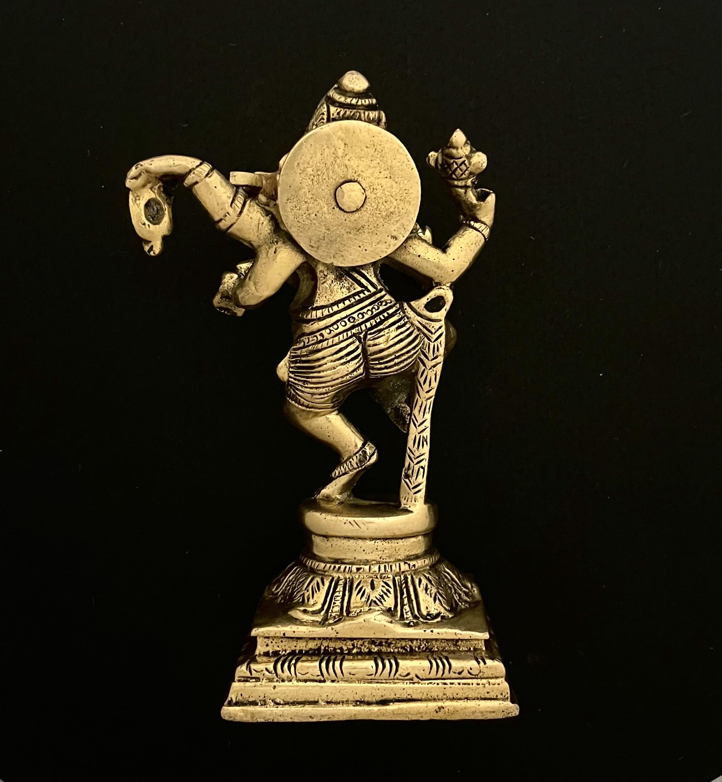 Puyangam Lord Dancing Ganesha Brass Idol | Narthana Vinayaga | For Puja | Festival | Gift | House Warming | Art Decor | Table To