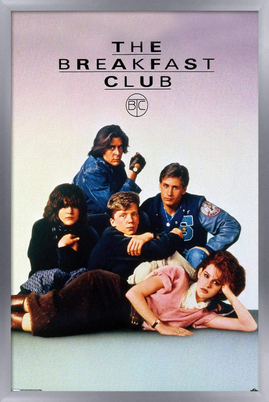 Trends International 24X36 The Breakfast Club - One Sheet Wall Poster, 24'' X 36'', Silver Framed Version