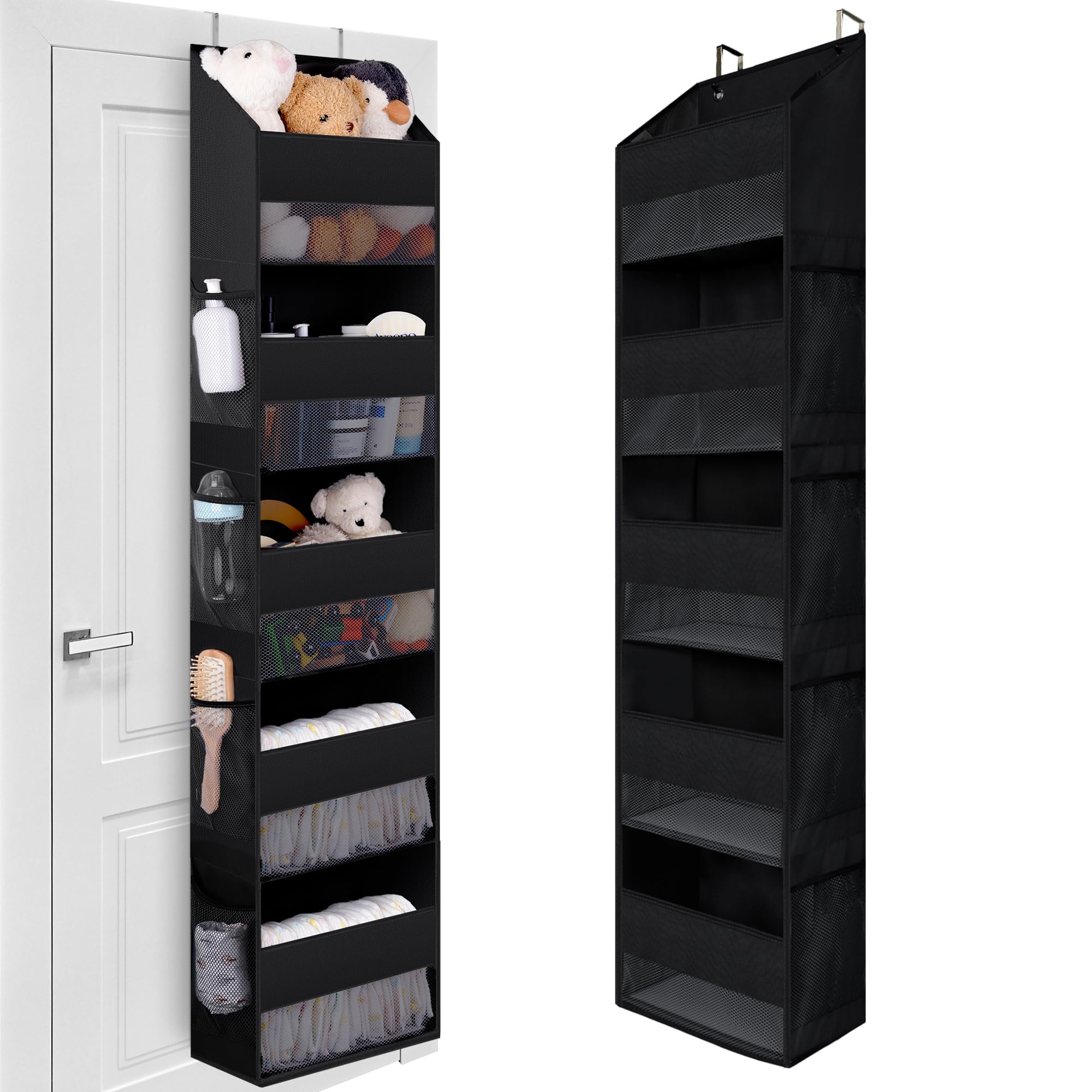 GRANNY SAYS Over The Door Organizer, 5-Shelf Behind Door Storage with 8 Pockets and Clear Window, Anti Tilt Large Capacity Hangi