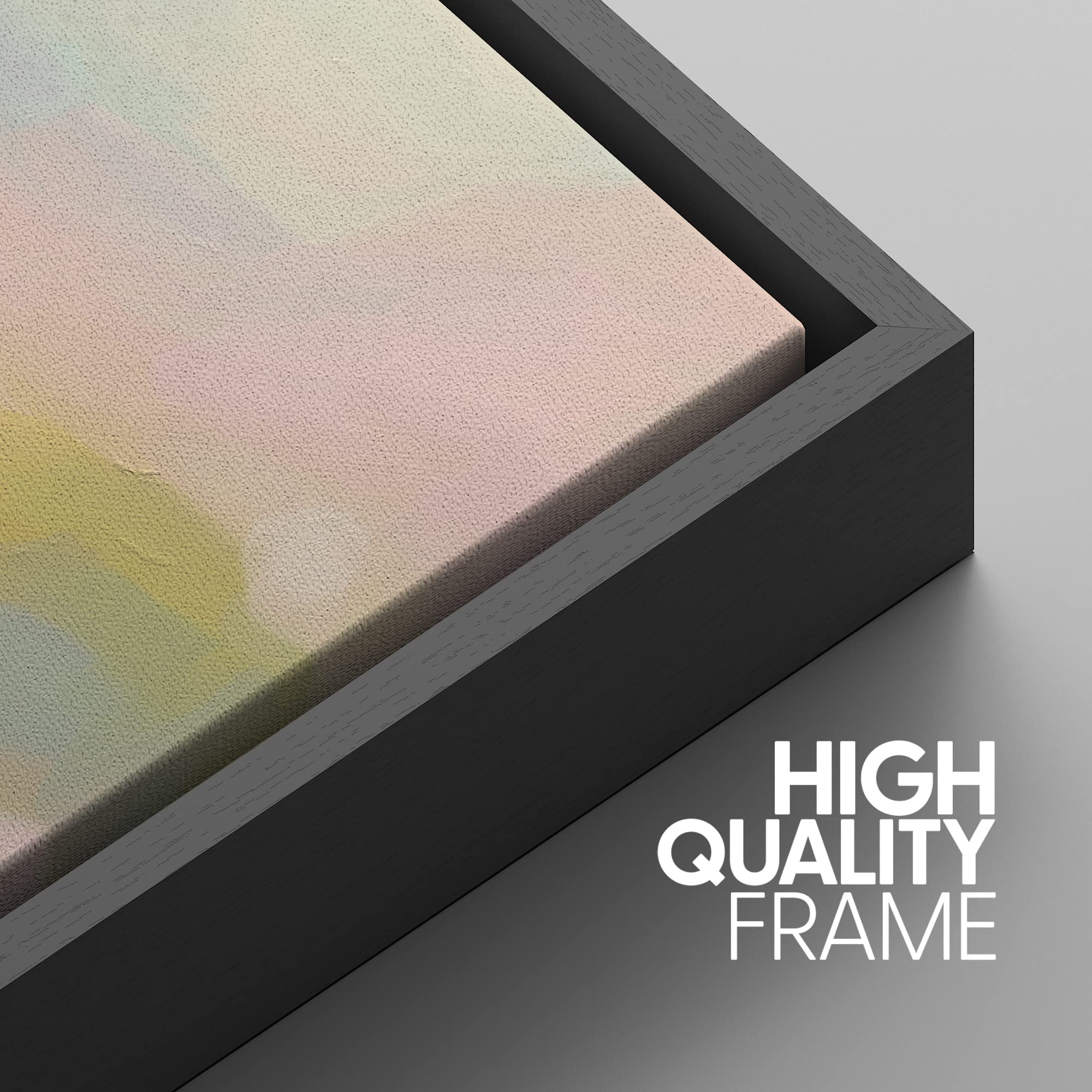 SIGNWIN Framed Canvas Print Wall Art Set Vibrant Pastel Paint Stroke Collage Shapes Abstract Illustrations Modern Art Decorative Nordic Calm/Zen for Living Room  Bedroom  Office - 24''x36''x3 Black