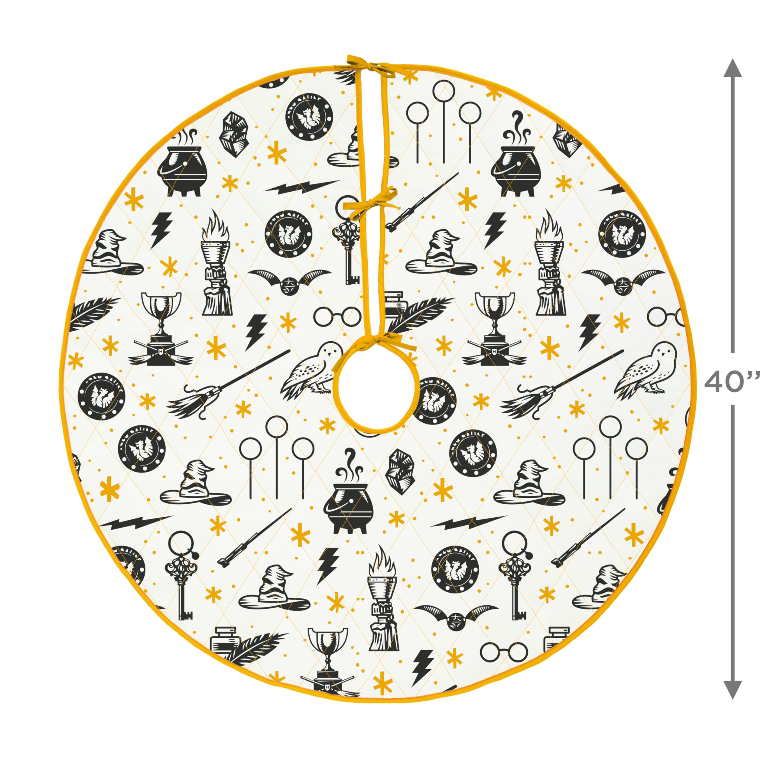 Hallmark Harry Potter Christmas Tree Skirt, Sorting Hat, Quidditch, Golden Snitch, Hedwig