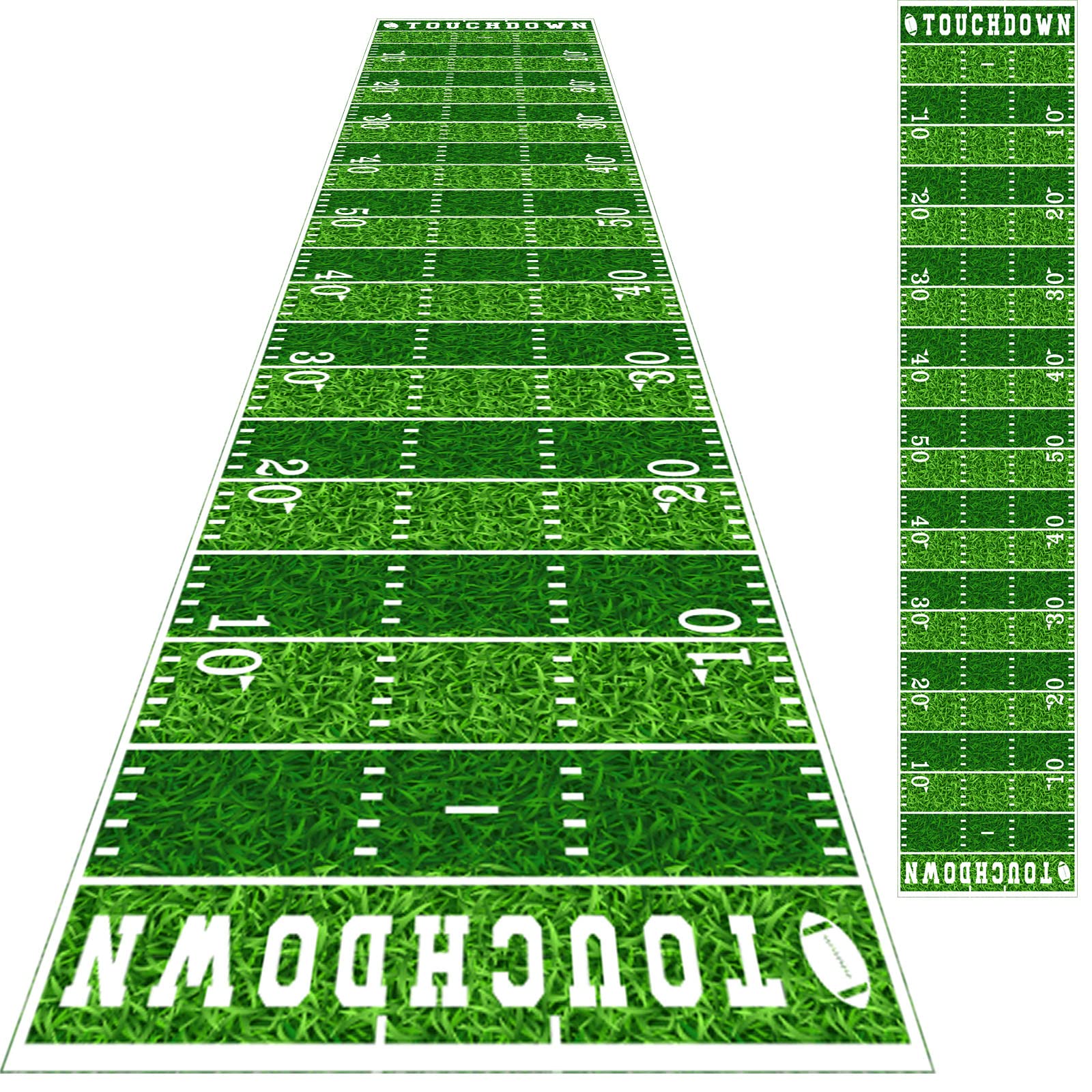 Boao Football Party Supplies 10 ft Football Party Field Aisle Runners Football Tablecloth Touchdown Floor Runners for Game Day P