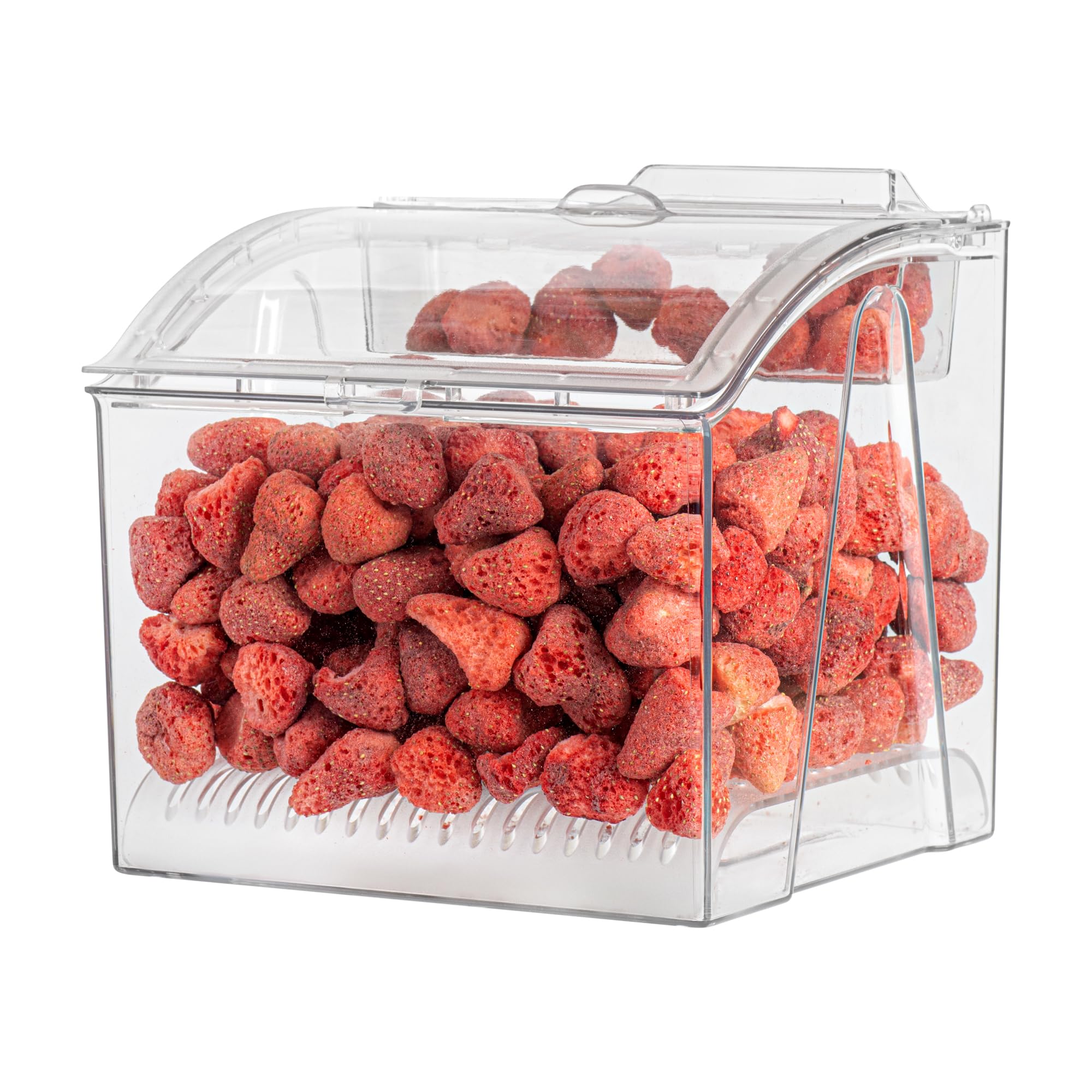 Restaurantware Plastic Bin 1 Case 1.5 Gal Shatterproof Clear Plastic Food Storage ContainerTopping Bin With Scoop Transparent Po