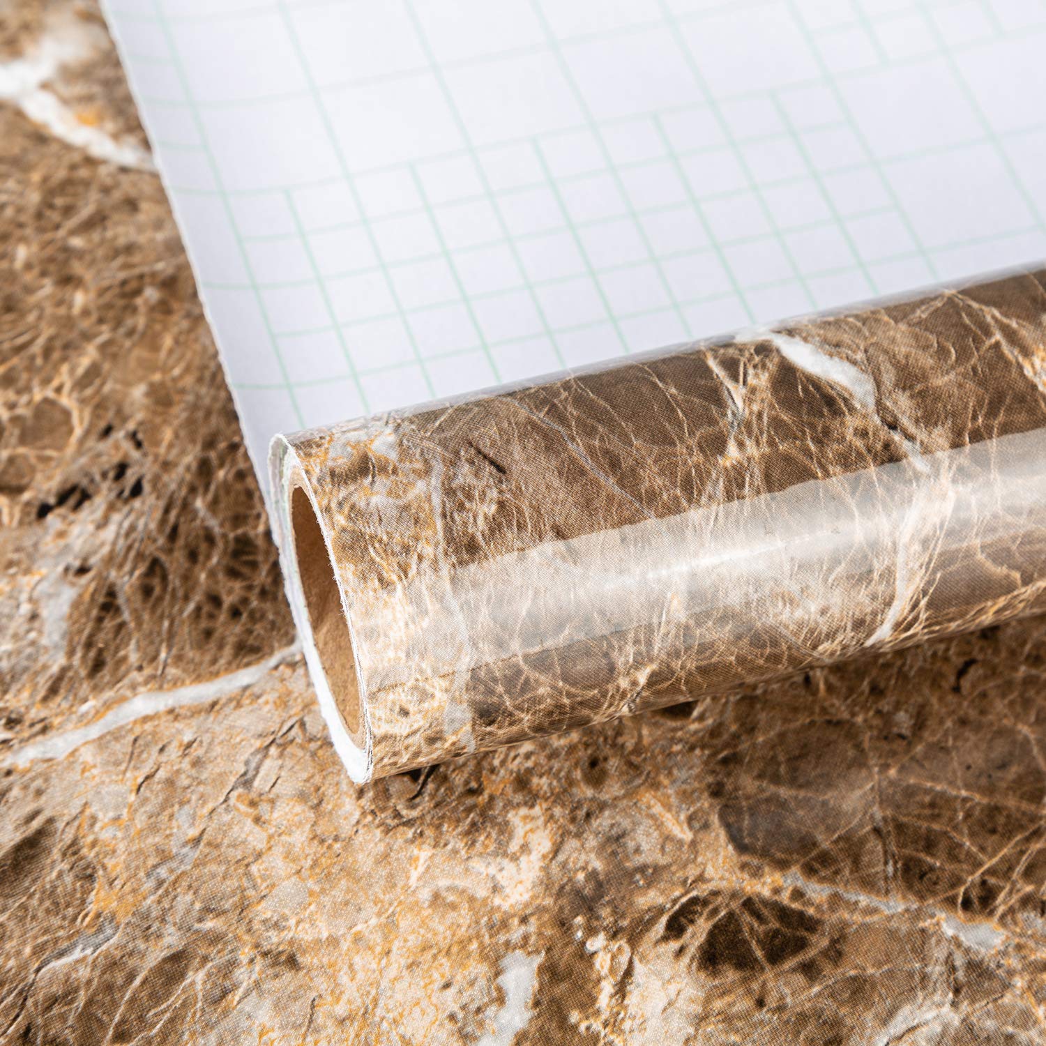 Brown Granite Wallpaper Peel Stick Matte Thick Marble Contact Paper for Countertop 16 x 354 inch Waterproof Oil Proof Self Adhes