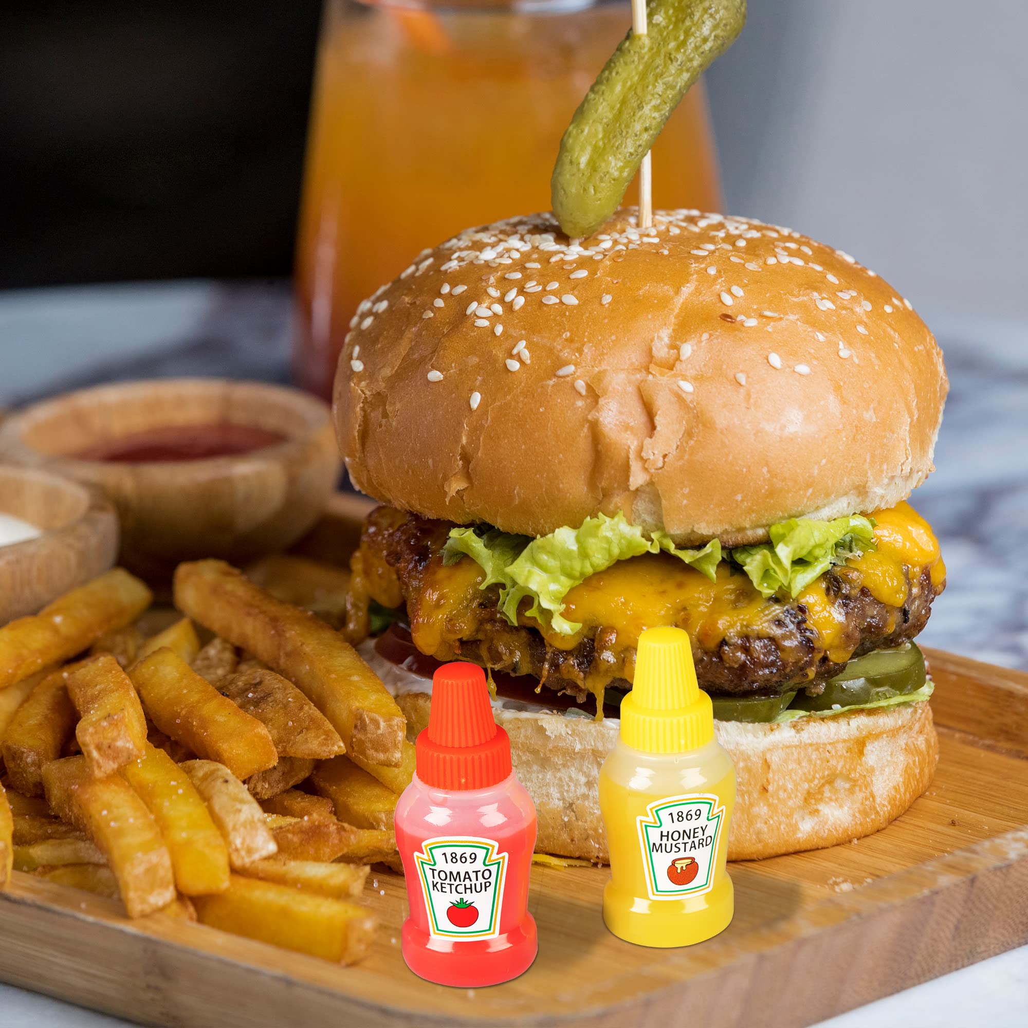 Ronrons 4 Pieces Mini Ketchup Bottles For Bento Box Accessories, 25Ml Mini Condiment Squeeze Bottles Plastic Sauce Bottles Conta