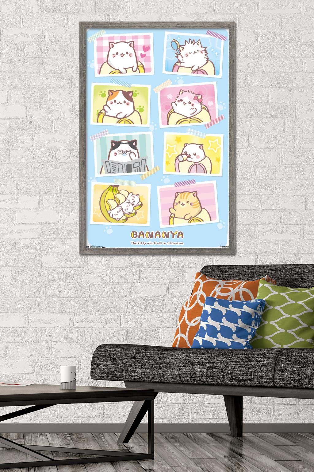 Trends International Bananya - Grid Wall Poster, 22.375'' X 34'', Barnwood Framed Version