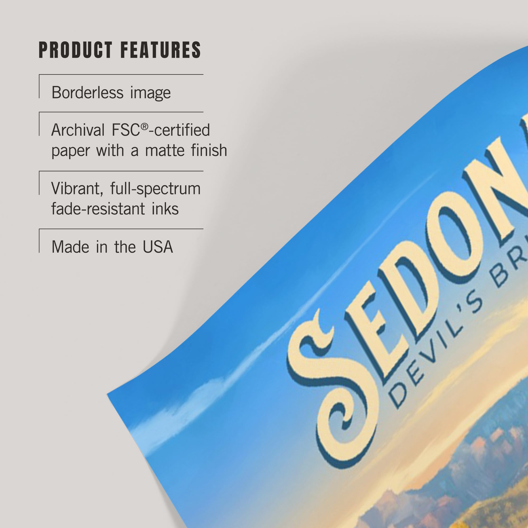 Lantern Press 24X36 Inch Giclee Art Print Wall Decor, Sedona, Arizona, Devil 'S Bridge, Oil Painting