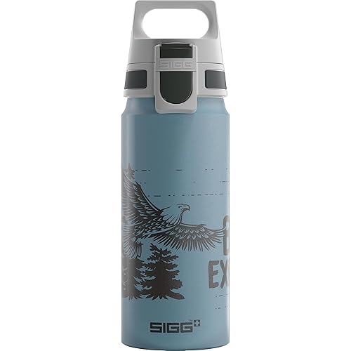 SIGG - Kids Water Bottle - WMB ONE Eagle - Leakproof - Lightweight - BPA Free - Sports & Bike - 20 Oz Blue