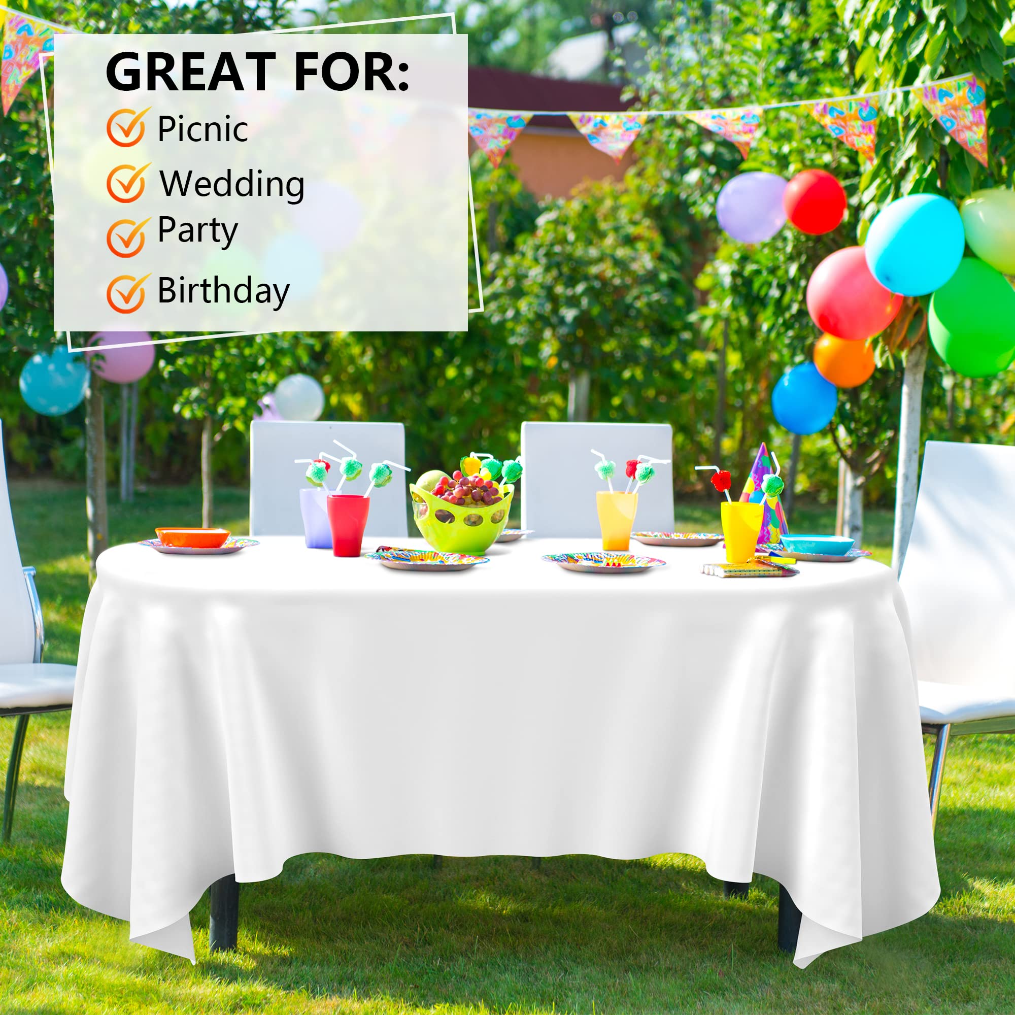 Amatra - All-Purpose Plastic Table Cover Roll, Alternative To Regular Table Cloth, Disposable Table Cover, Plastic Table Cloth W