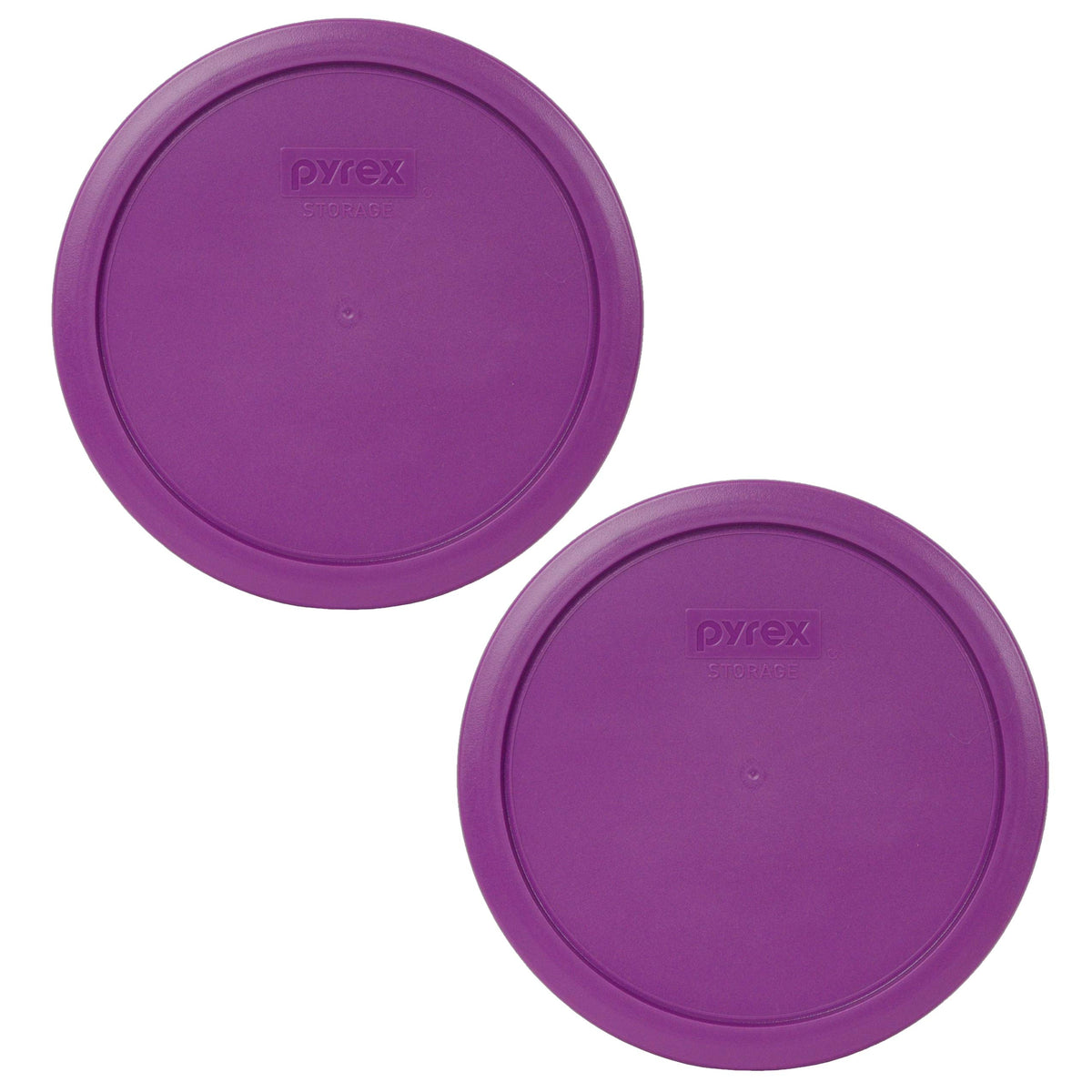 Pyrex 7402-Pc Thistle Purple Round Plastic Food Storage Lid, Made In Usa - 2 Pack - Original Genuine Pyrex - Made In The Usa