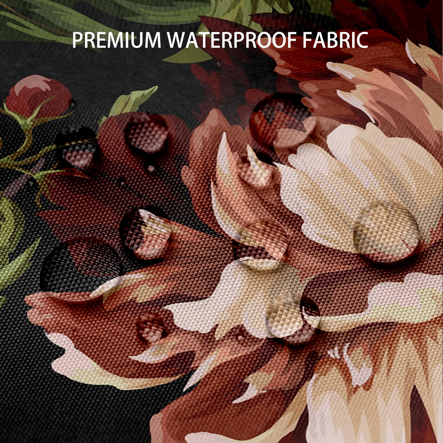 Bivinar Vintage Peonies Roses And Birds Shower Curtain, Waterproof Fabric Black Floral Bathroom Shower Curtain With 12 Hooks, 72