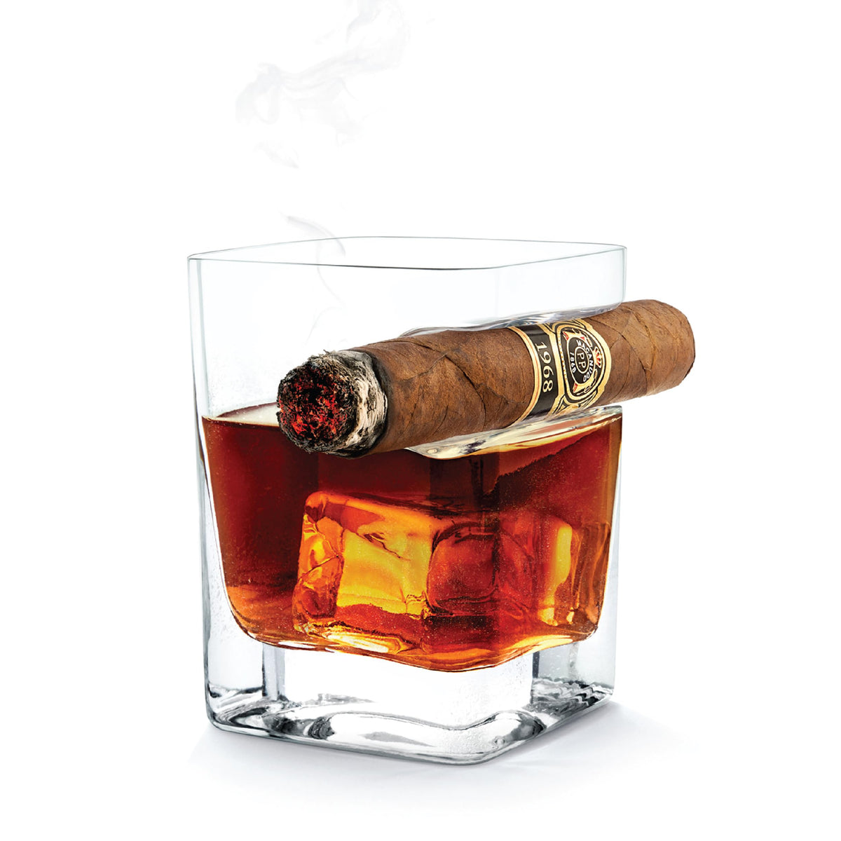 Corkcicle Premium Cigar Glass, 9 Oz - Glassware To Hold Your Drink And Cigar In One Hand With The Cigar Holder Glass - Double Ol