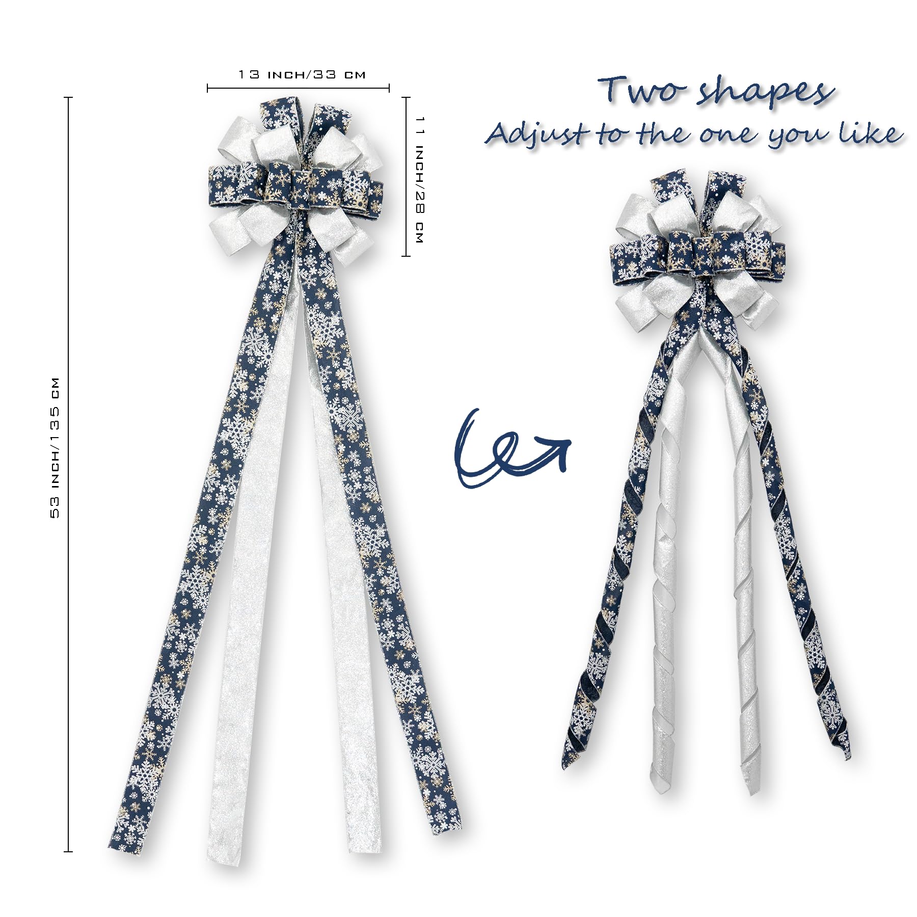 Hismir Christmas Tree Topper Bow