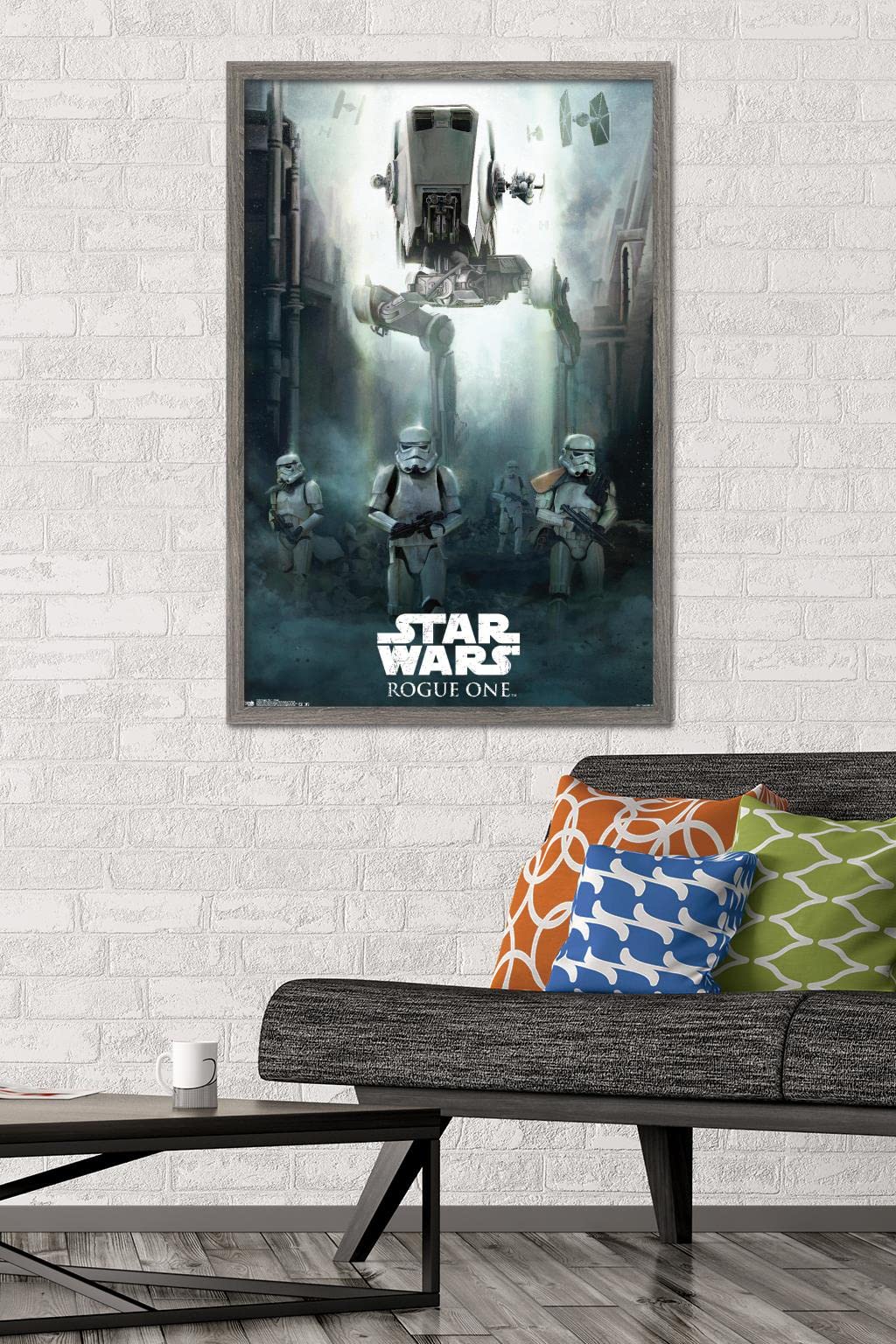 Trends International Star Wars: Rogue One - Siege Wall Poster, 22.375'' X 34'', Barnwood Framed Version