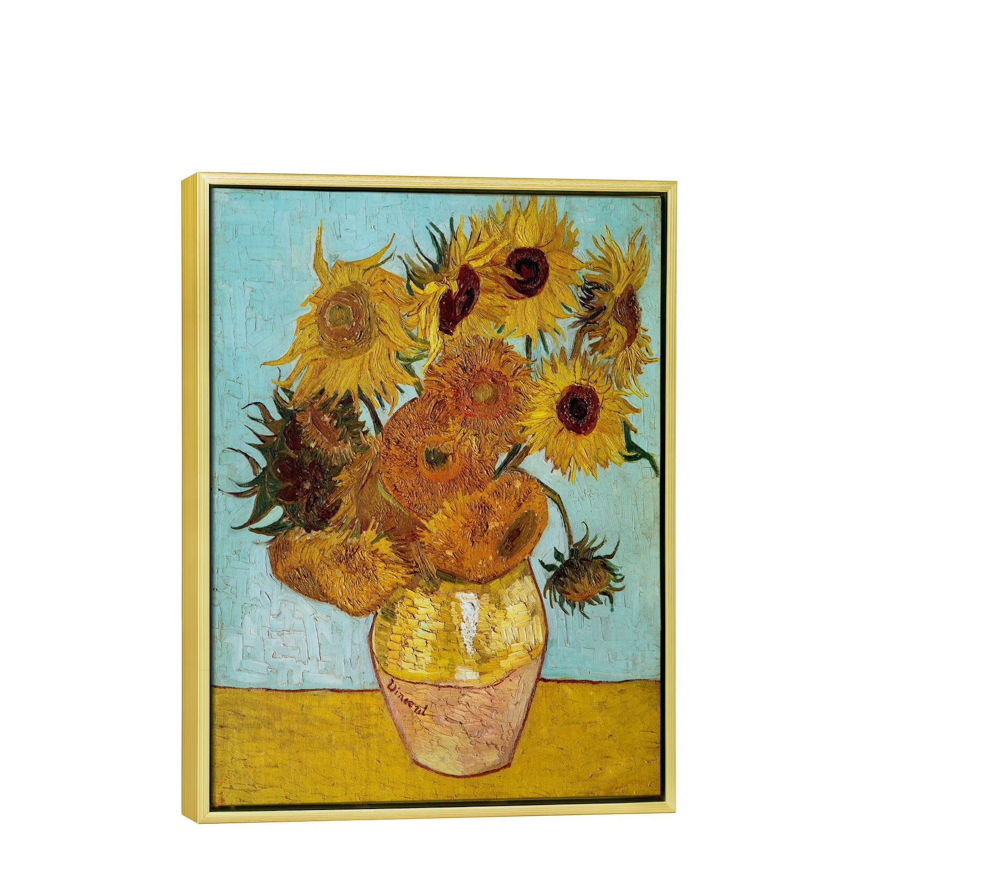 Wieco Art Framed Wall Art Canvas Prints Of Sunflower By Vincent Van Gogh Paintings Reproduction Abstract Wall Decorations For Li