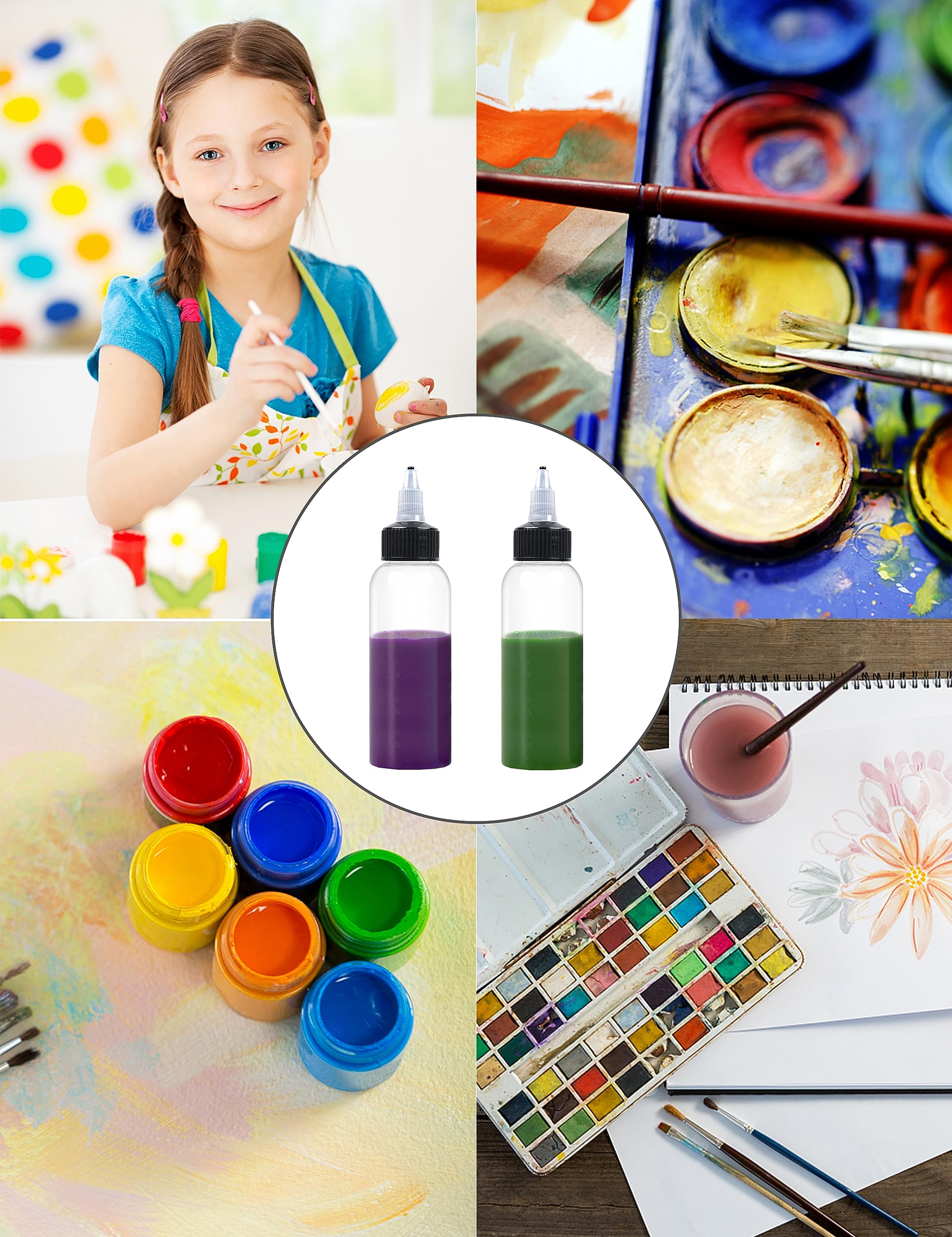 Eosau 10 Pcs 2Oz Plastic Squeeze Bottles With Twist Top Cap, 60Ml Clear Dispensing Bottles, Empty Squirt Bottle For Liquids, Sau