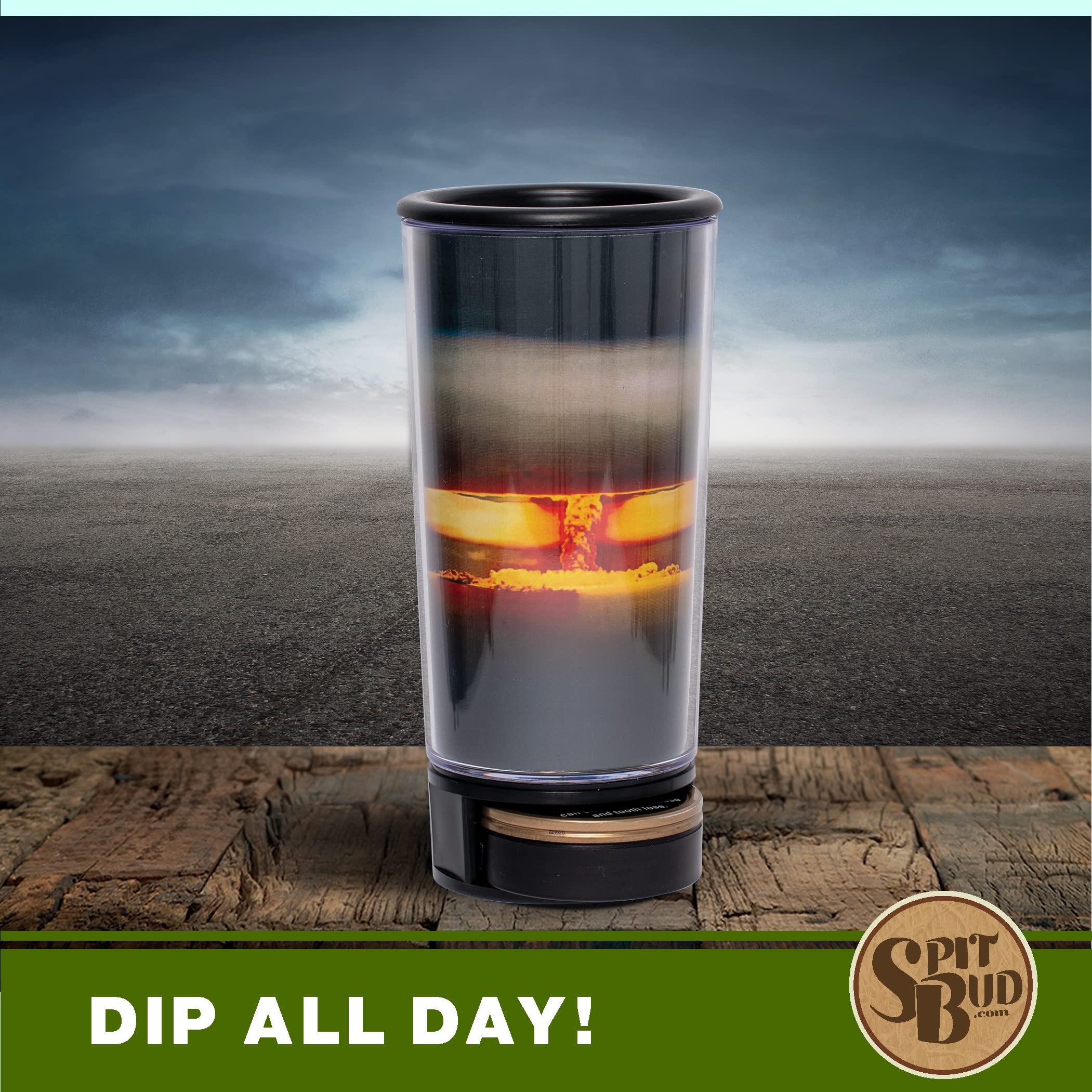 Mushroom Cloud By Spit Bud - The Ultimate Spittoon For Chew - Portable Dip & Snuff Cup With Lid, Pop Tab, Spill-Proof Funnel, Ca