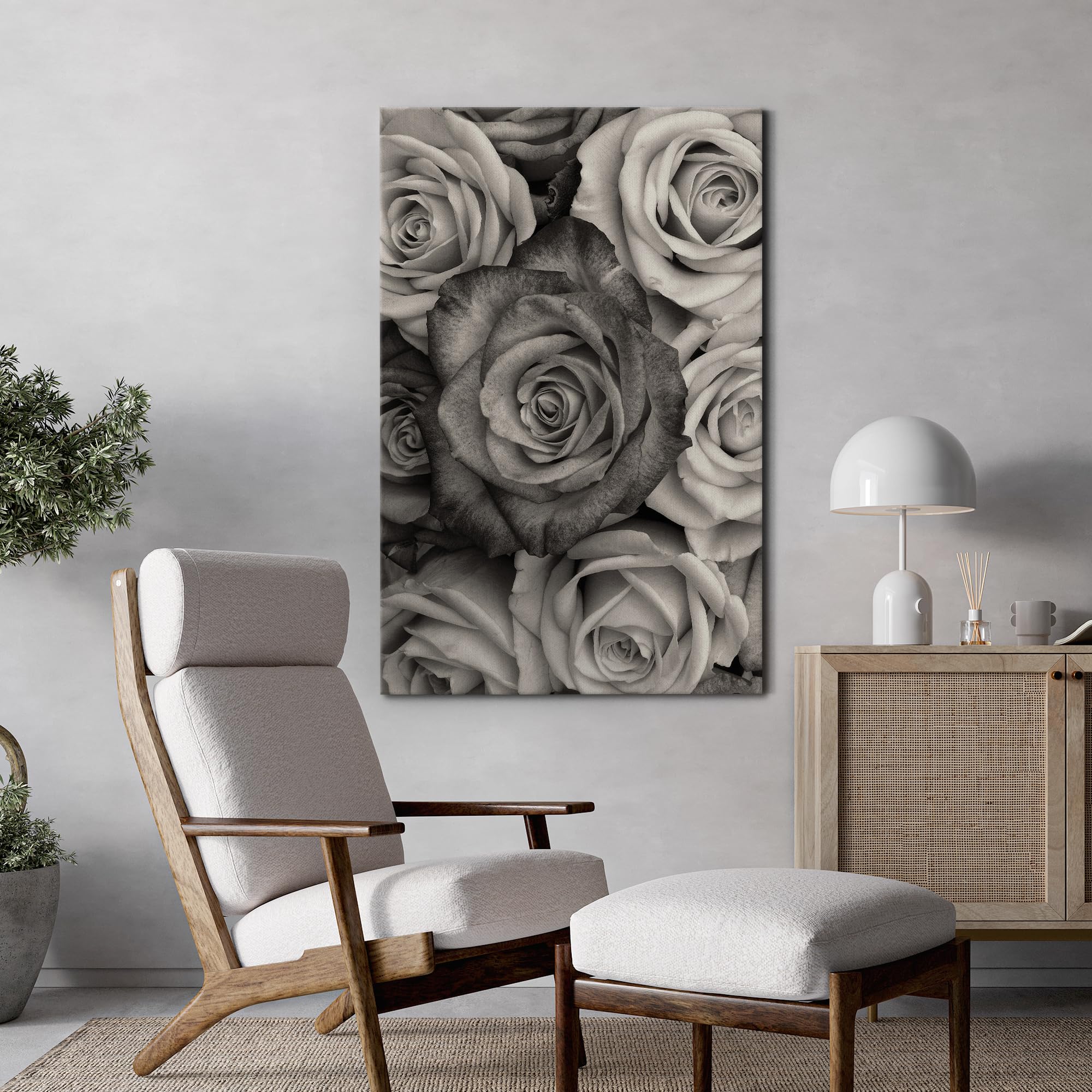 Wall26 Canvas Print Wall Art Premium Monochromatic Roses Gallery Wrapped Luxurious Floral Nature Wilderness Photography Modern A