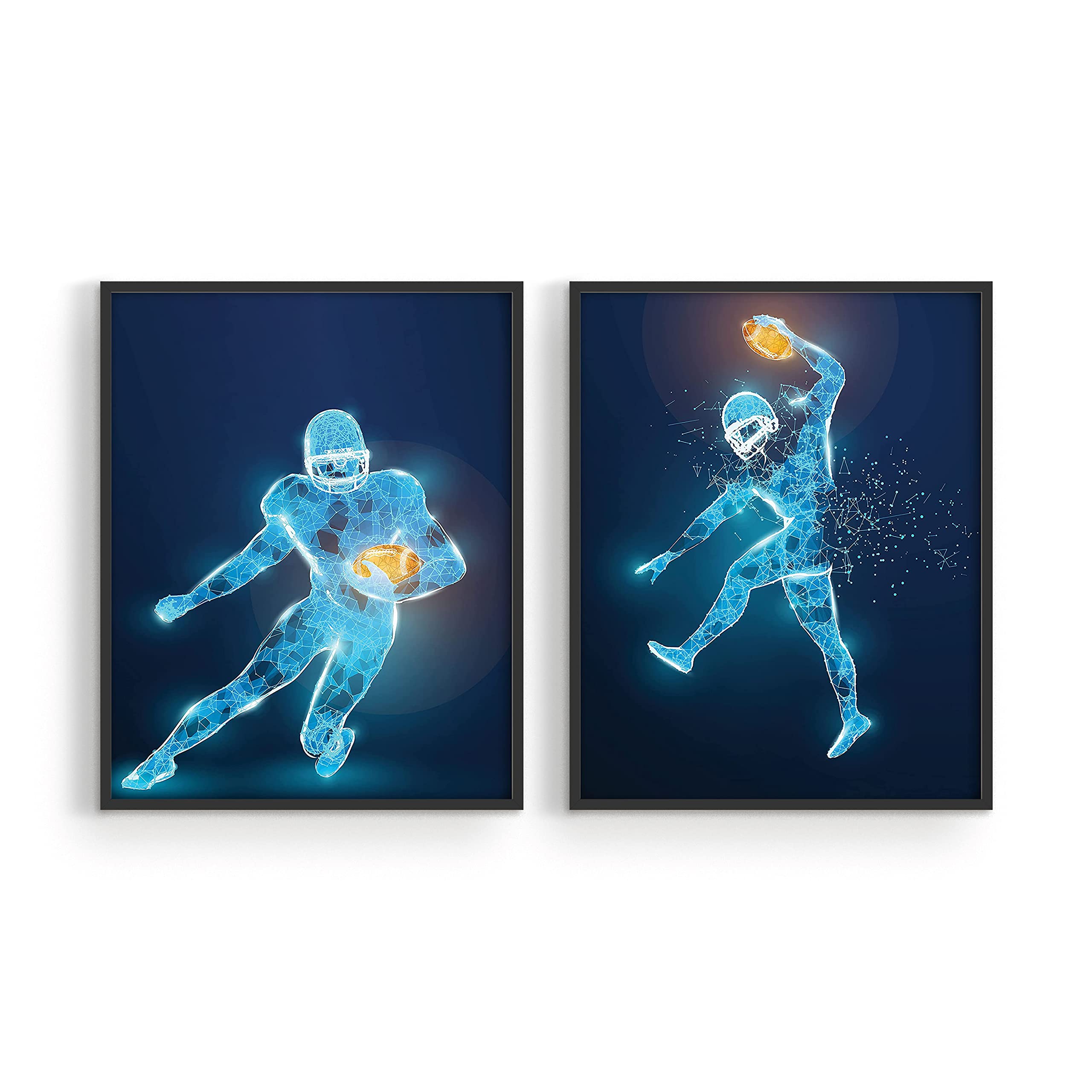 Football Wall Decor Art Prints - X-Ray - Set Of 2 (11X14) Inch Poster Photos - Man Cave, Bedroom Decor