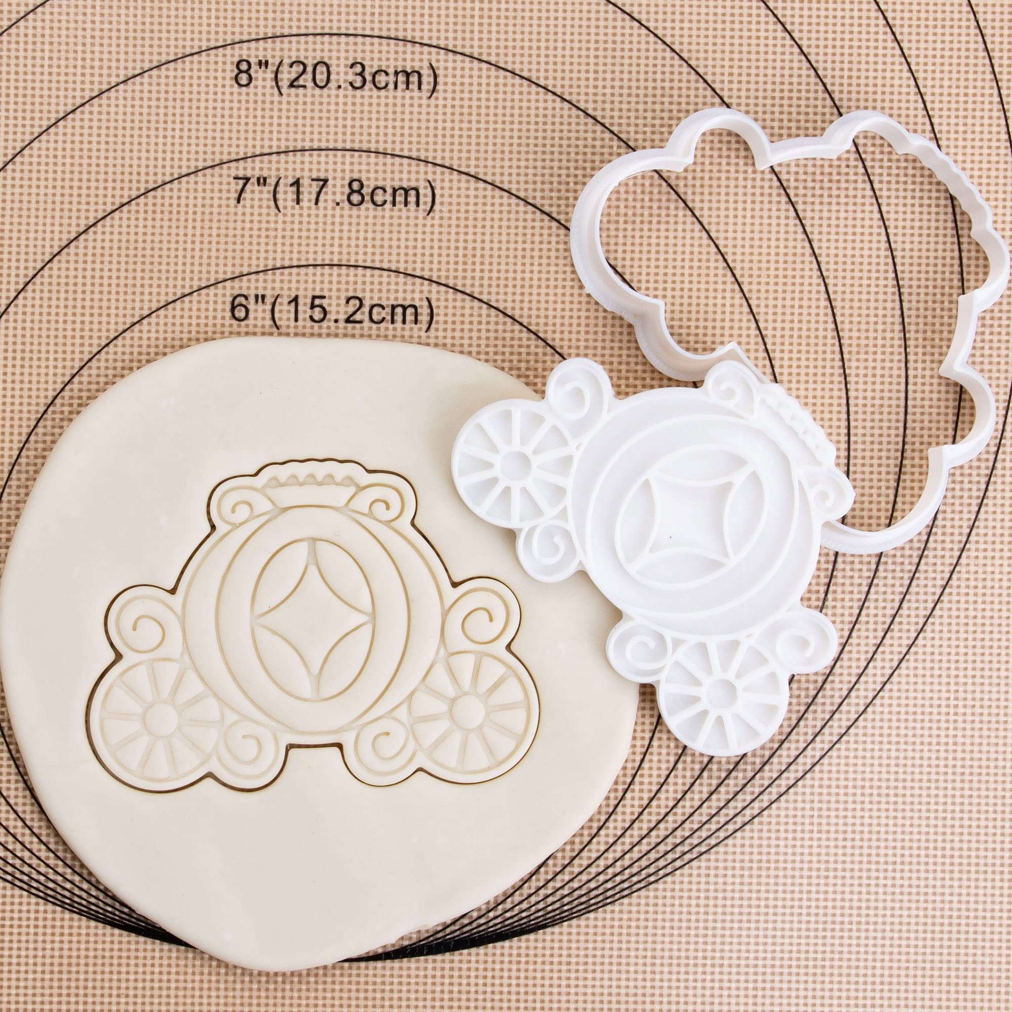 Flycalf Princess Carriage Cookie Cutter Biscuit Cutter Baking With 3D Stamper Pla Accessories Cutter Molds Gifts Decorative Part