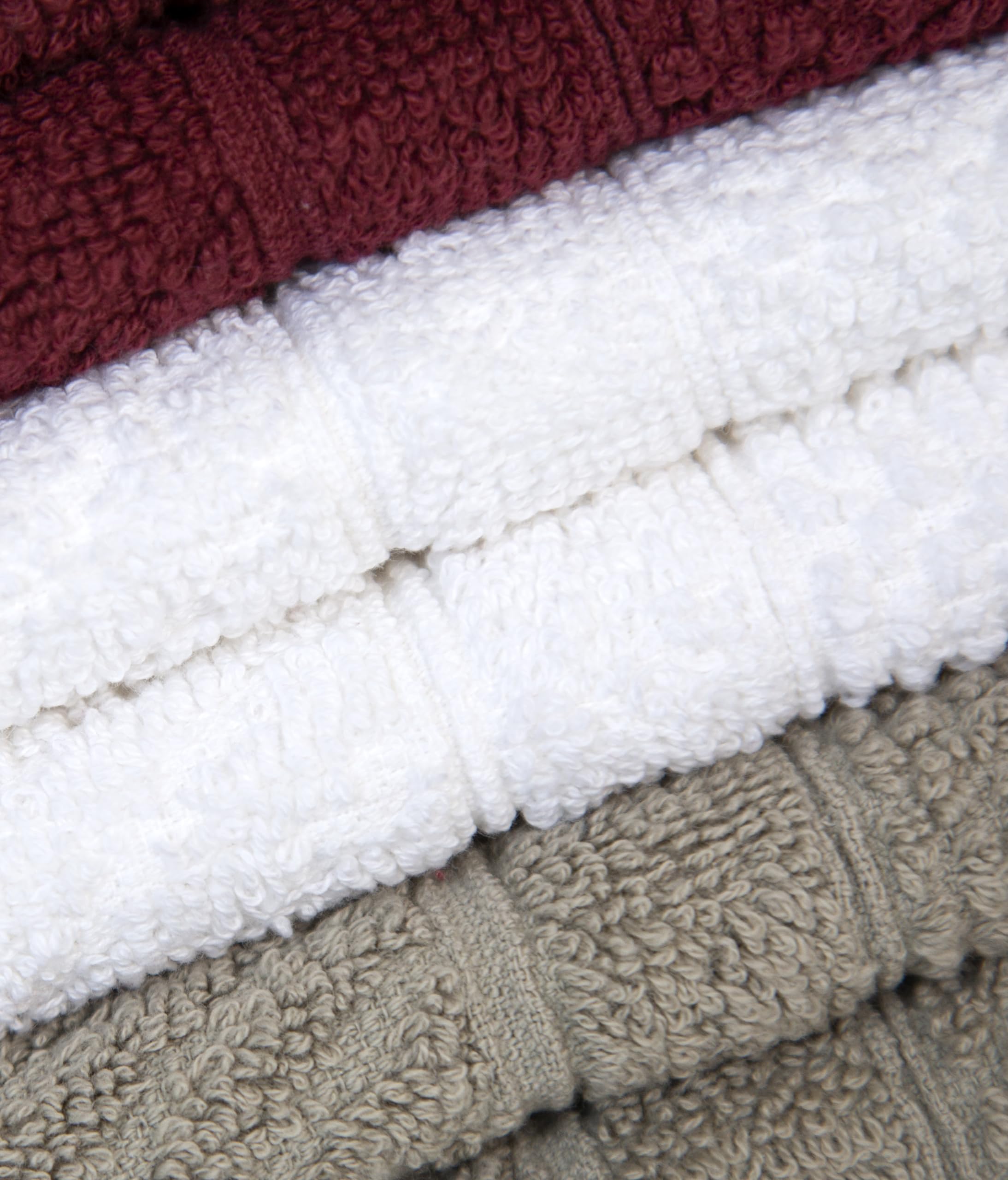 Ph Pleasant Home Diagonal Wash Cloths Set - 12 Pack (12    X 12   ) - 509 Gsm - 100% Ring Spun Cotton Wash Cloth - Super Soft An