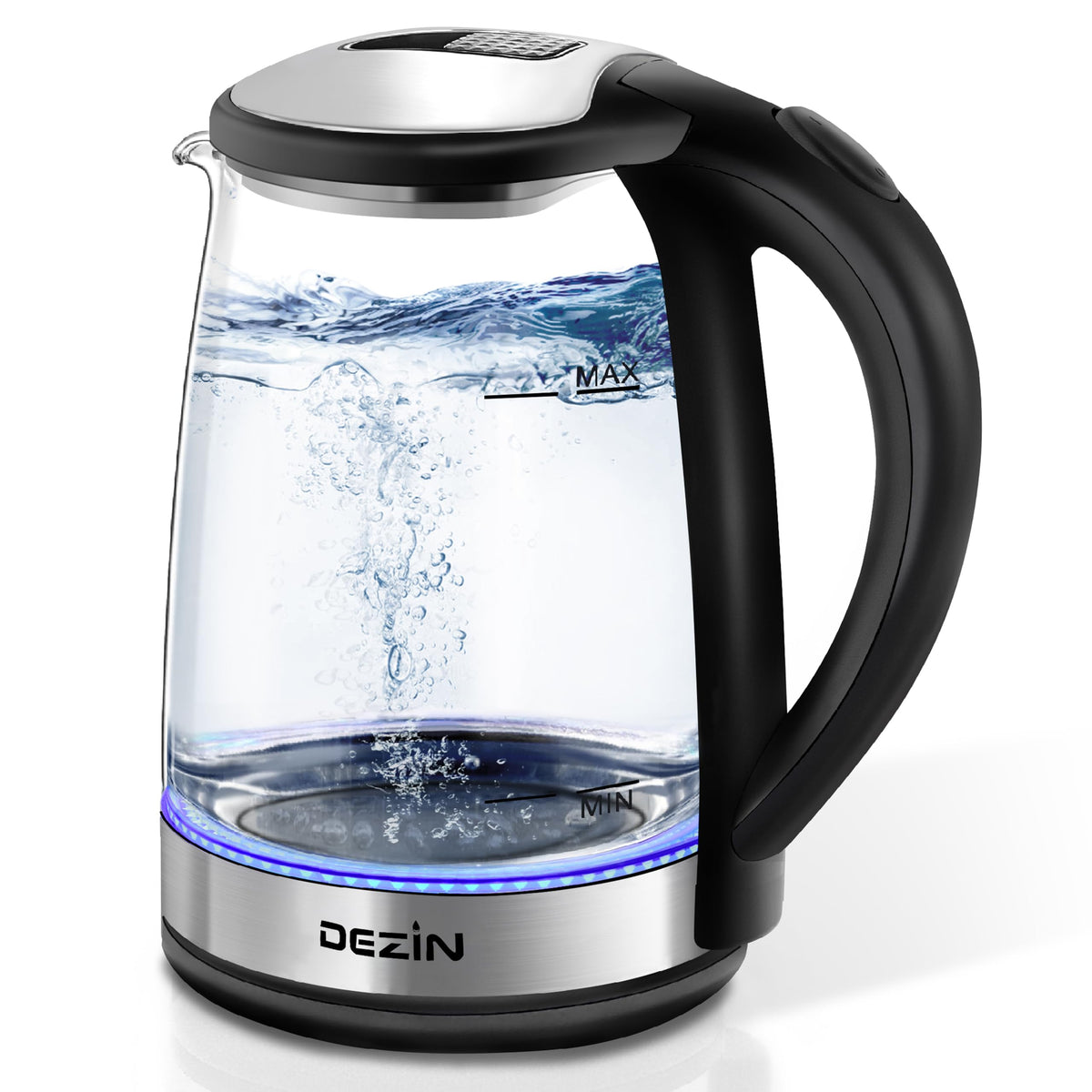 Dezin Electric Kettle, Bpa-Free 2L Electric Water Heater, Glass Electric Tea Kettle, 304 Stainless Steel Hot Water Kettle Warmer