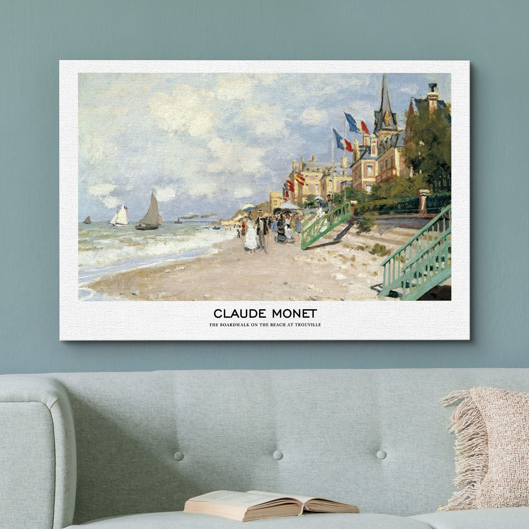 Wall26 Canvas Print Wall Art The Boardwalk Beach Trouville By Claude Monet Historic Classical Illustrations Fine Art Decorative