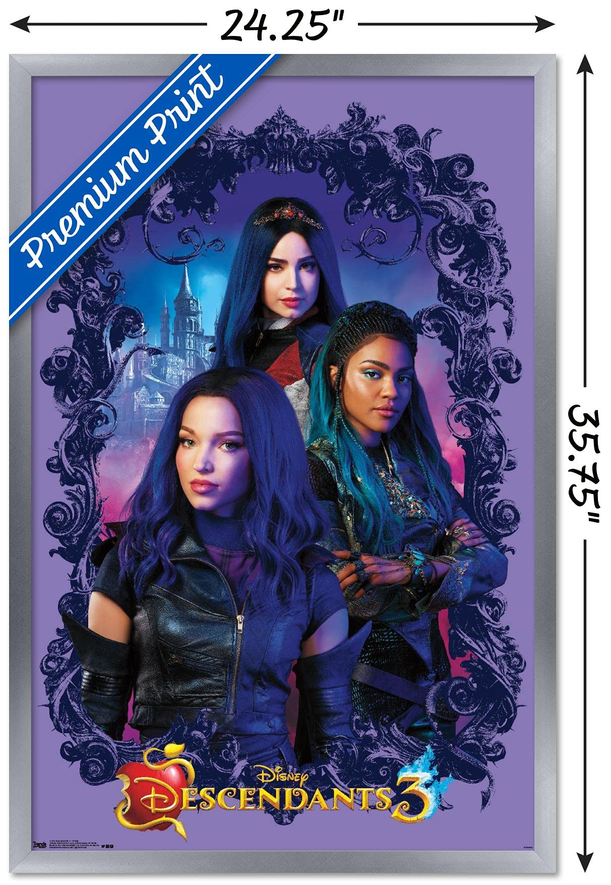 Trends International Disney Descendants 3 - Group Wall Poster, 22.375'' X 34'', Silver Framed Version