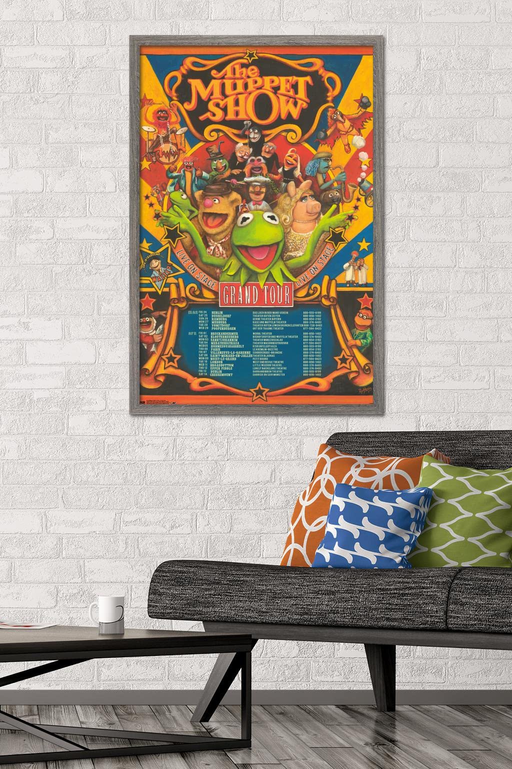 Trends International Disney The Muppets: Most Wanted - Grand Tour Wall Poster, 22.375'' X 34'', Barnwood Framed Version