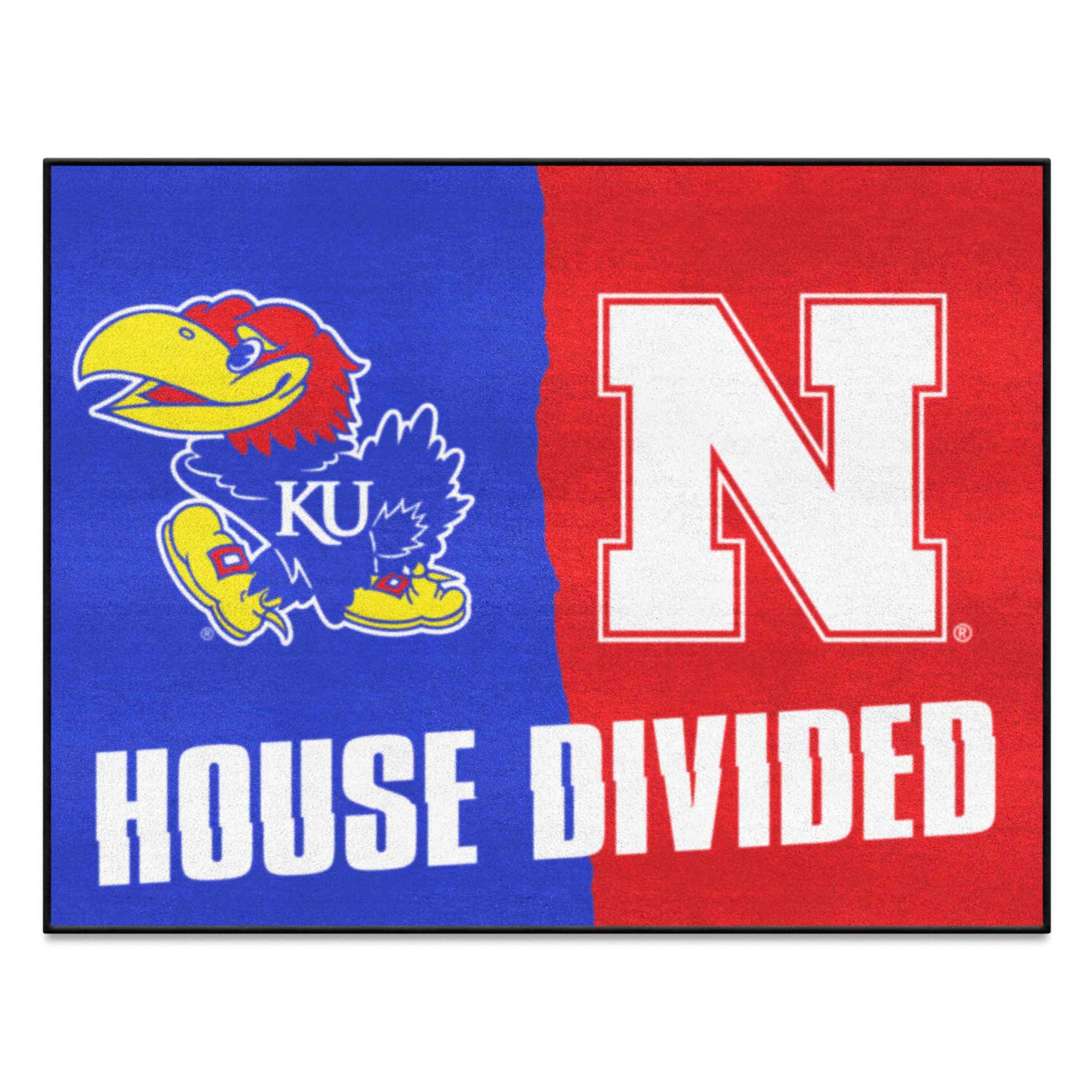 FANMATS 25927 Kansas/Nebraska House Divided Rug - 34 in. x 42.5 in.