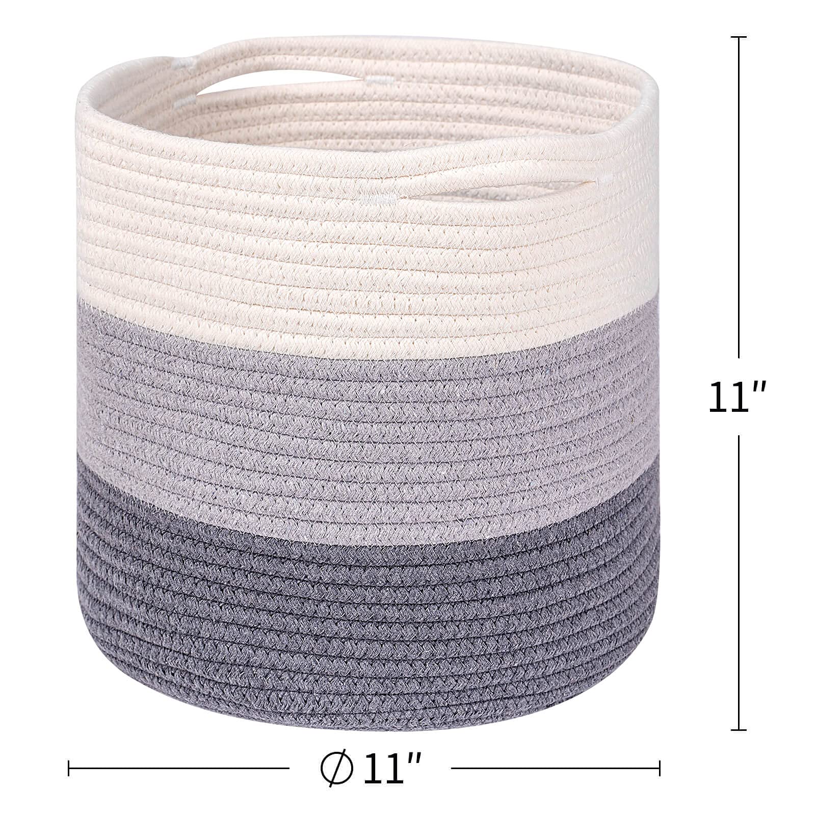 voten Cubes Storage Baskets Bins for 13x13 Cube Organizer/Shelf Woven Baskets for Storage/Organizing Rope Toy Storage Bins Cloth Closet Organizing Basket Bin 3 Packs 12.6x12.6??Off White/Mixed Gray