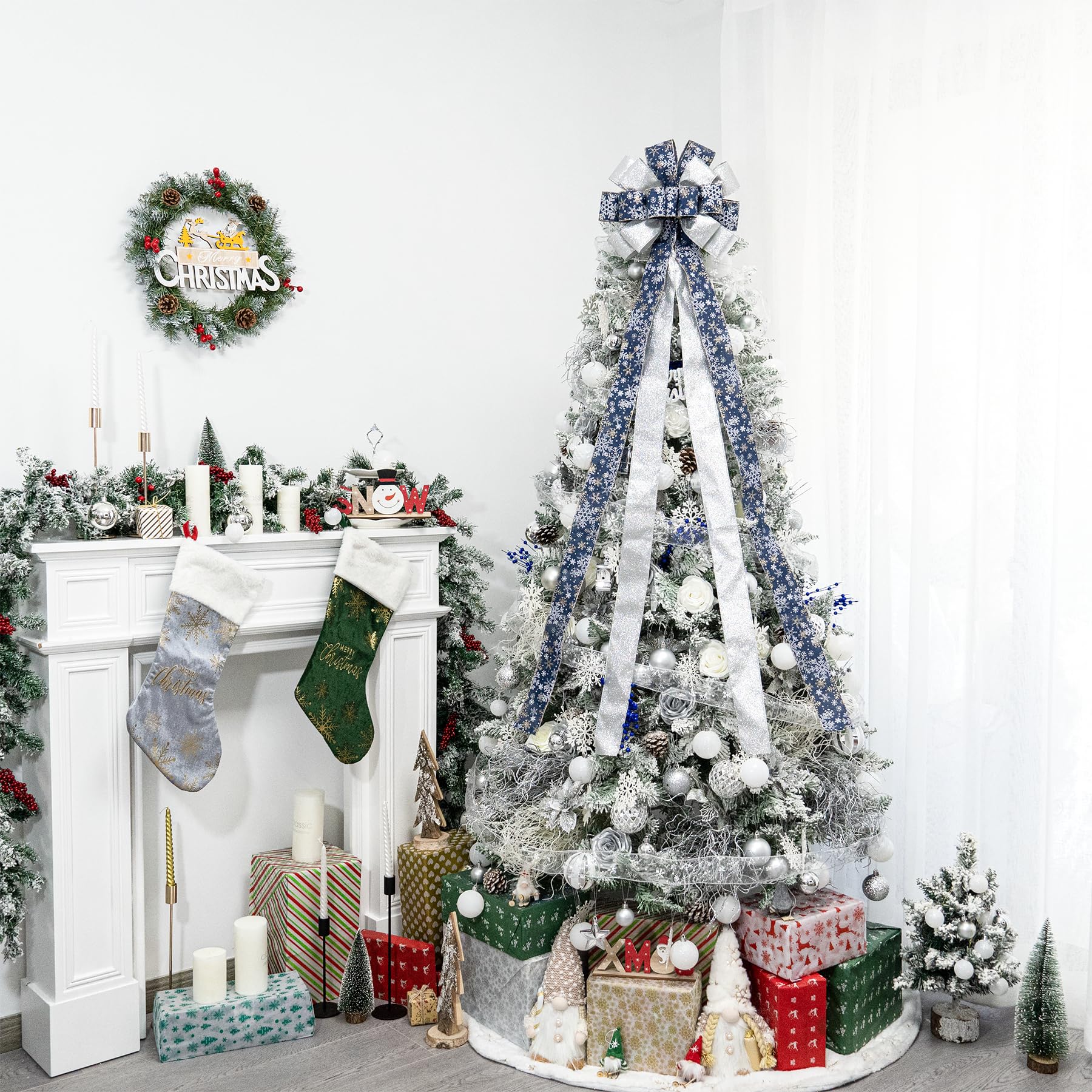 Hismir Christmas Tree Topper Bow