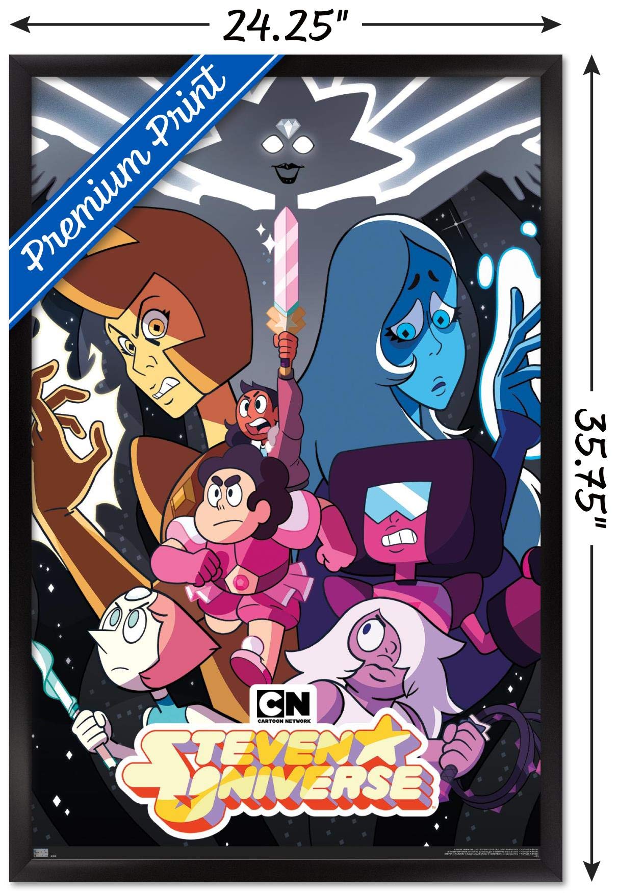 Trends International Steven Universe - One Sheet Wall Poster, 22.37'' X 34.00'', Black Framed Version
