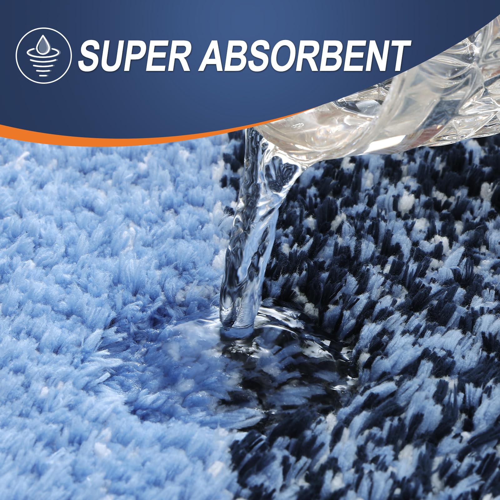 OLANLY Luxury Bathroom Rug Mat 30x20  Extra Soft and Absorbent Microfiber Bath Rugs  Non-Slip Plush Shaggy Bath Carpet  Machine Wash Dry  Bath Mats for Bathroom Floor  Tub and Shower  Navy