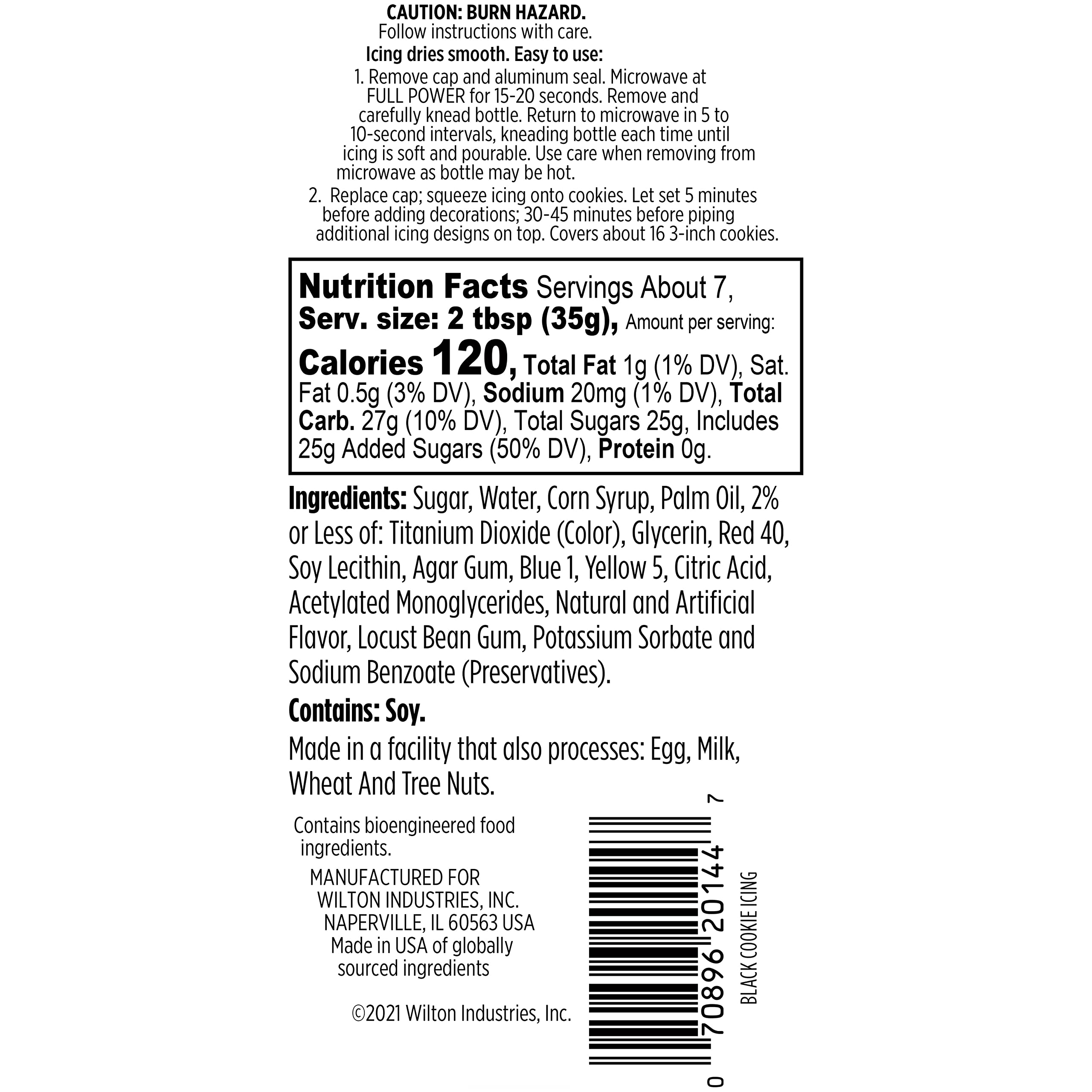 Wilton Cookie Icing - Quick, Easy-To-Use And Ready For Cake And Cookie Decorations, 9 Ounce, Black