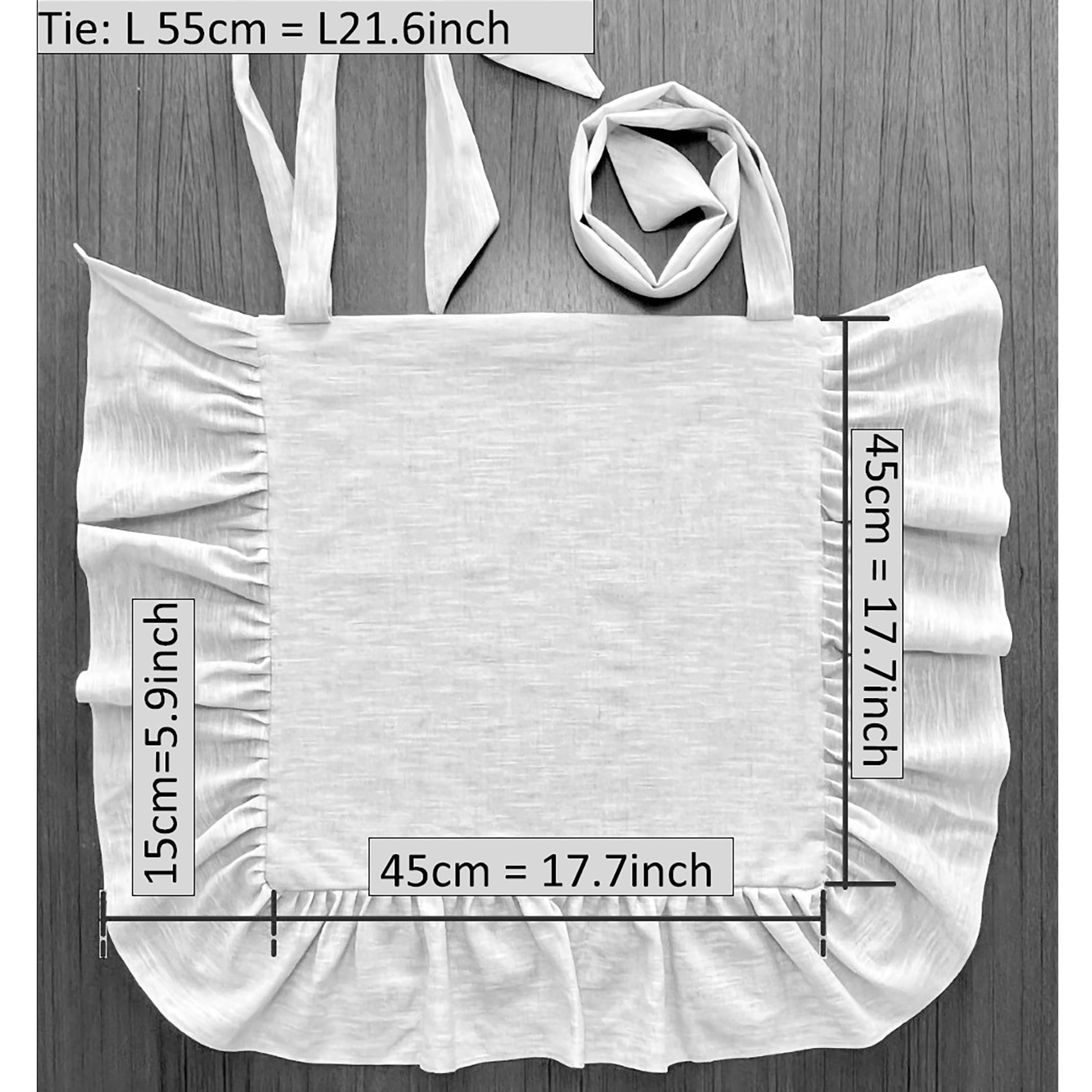 Cozymomdeco Korean Made Chair Pad Slipcover 17.7'X17.7' Chair Cushion Cover Ties With Ruffle Farmhouse Decor No Cushion Insert,